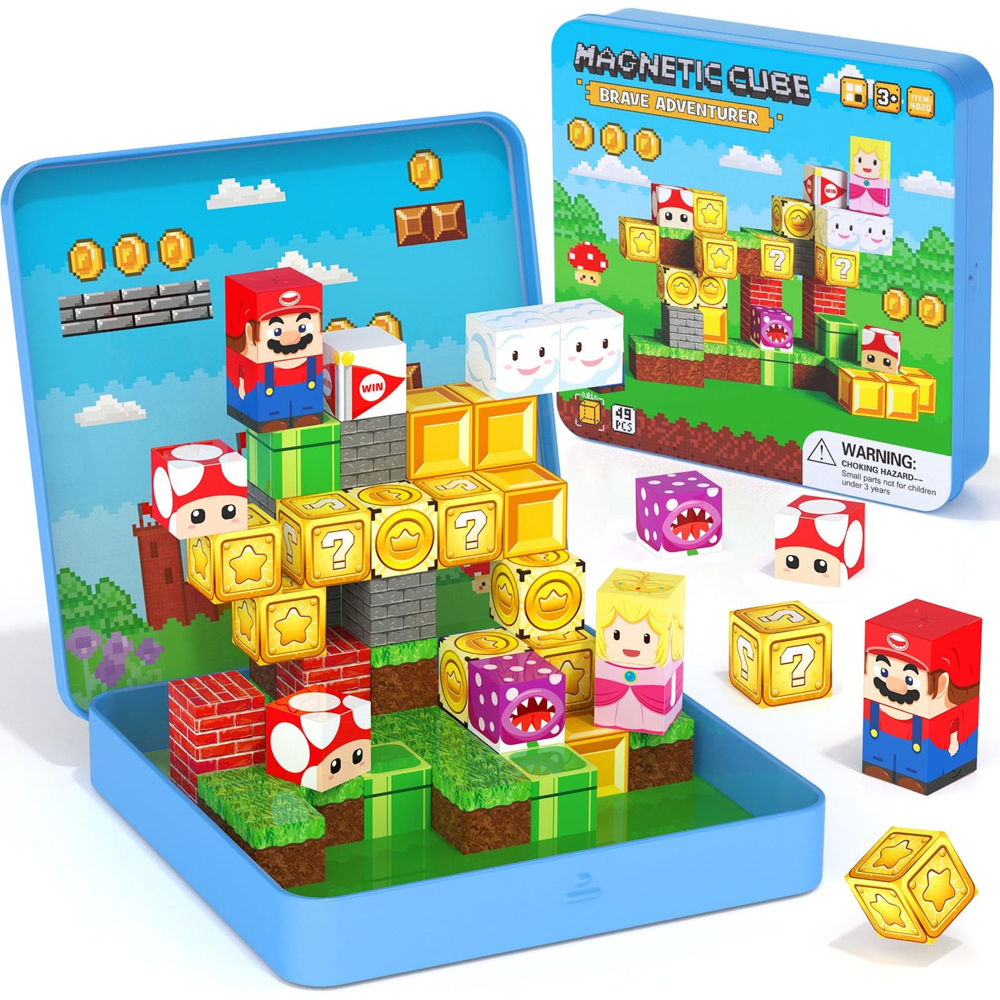 Mini Magnetic Blocks - 49 PCS Travel Magnet Building Blocks for Toddlers - STEM Educational Magnetic Building Toys with Portable Iron Box for Kids Ages 3-8 Boys & Girls 🍁 All In One Marketplace Canada