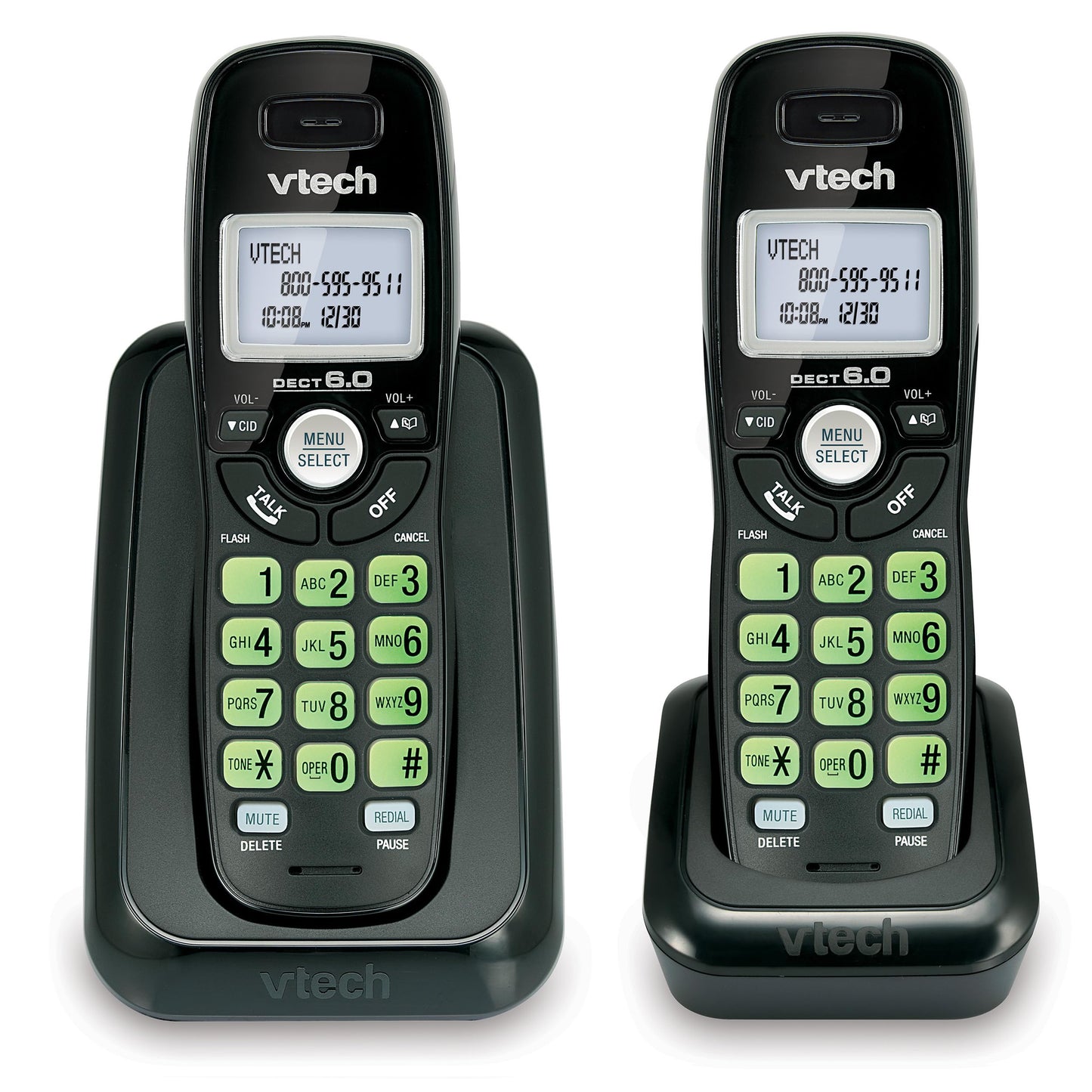 Vtech Dect 6.0 2-Handset Cordless Phone System with Caller ID, Backlit Keypad and Screen(CS6114-21), Black 🍁 All In One Marketplace Canada