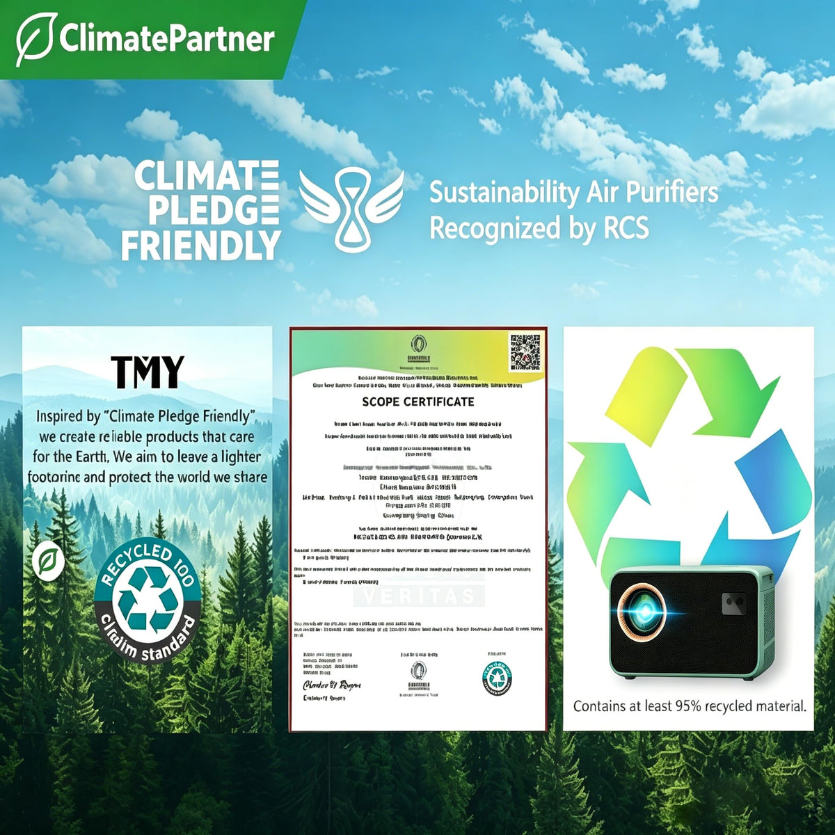 【Netflix Compatible & Dolby Audio】 TMY 4K Smart Projector with Upgraded HiFi Speaker, Real 1080P WiFi 6 Mini Projector with Electric Focus & Auto Keystone, Portable Projecteur for Indoor and Outdoor 🍁 All In One Marketplace Canada