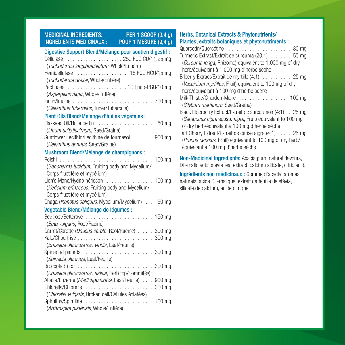Progressive VegeGreens Blueberry Medley, Vegan Canadian-Made Superfoods + Daily Greens with 23 Whole Foods, Adaptogens, Anti-Inflammatory, Antioxidants & Digestive Support for Energy and Immunity, 530 g 🍁 All In One Marketplace Canada