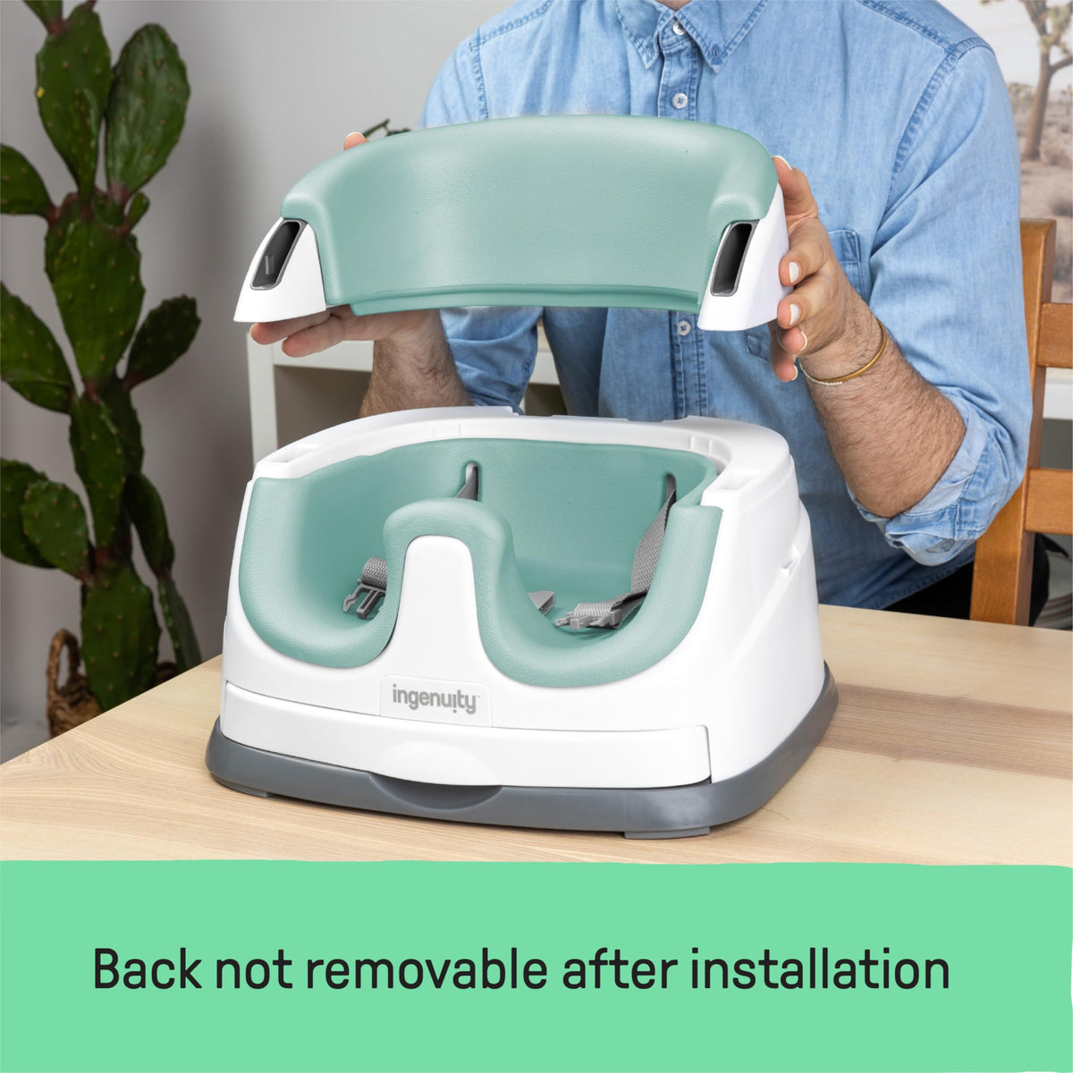 Ingenuity Baby Base 2-in-1 Booster Feeding and Floor Seat with Self-Storing Tray - Mist 🍁 All In One Marketplace Canada
