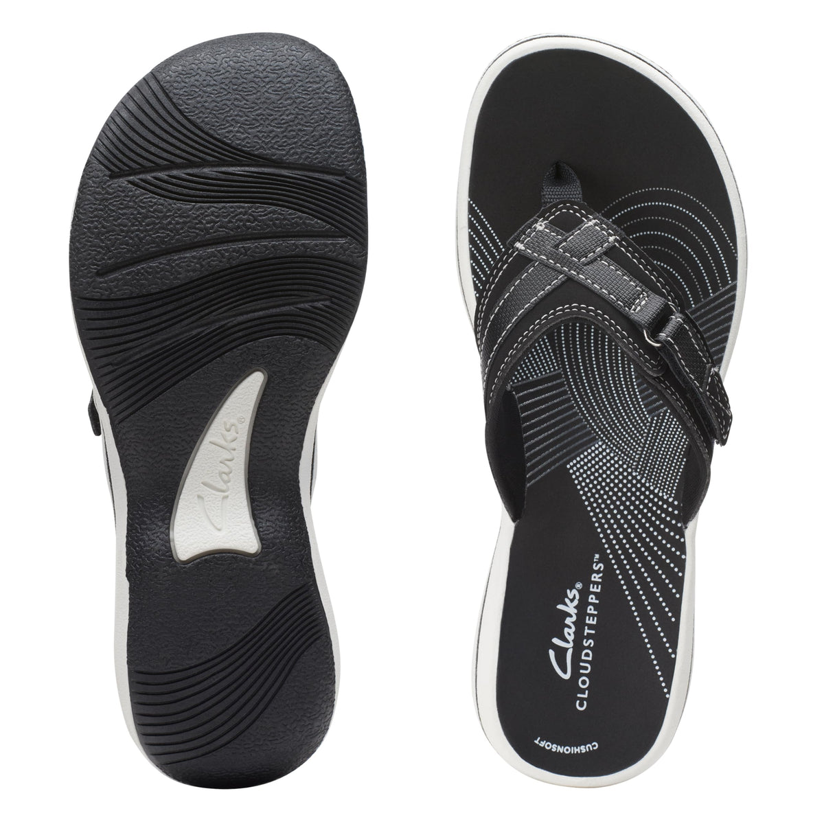 Clarks Cloudsteppers Women's Breeze Sea Flip-Flop, Black Synthetic, 7 Medium US 🍁 All In One Marketplace Canada