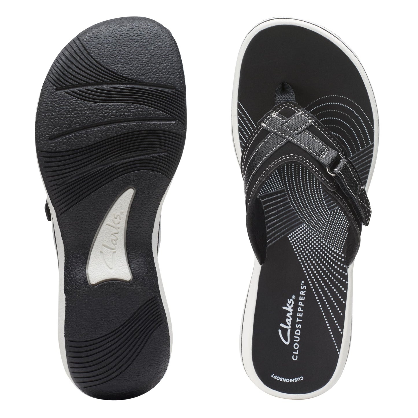 Clarks Cloudsteppers Women's Breeze Sea Flip-Flop, Black Synthetic, 9 Medium US 🍁 All In One Marketplace Canada
