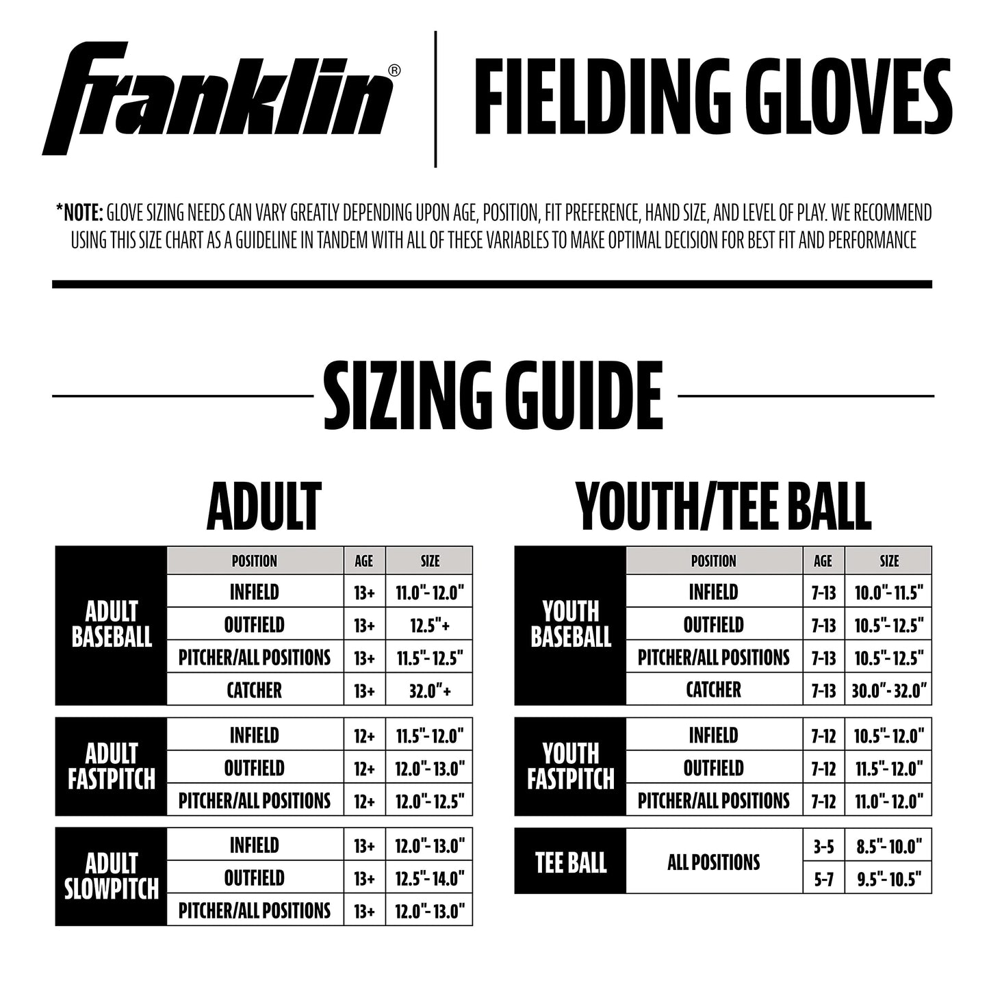 Franklin Sports Baseball and Softball Glove - Field Master - Baseball and Softball Mitt - Adult and Youth Glove - Outfield - Left Hand Throw - 13" 🍁 All In One Marketplace Canada