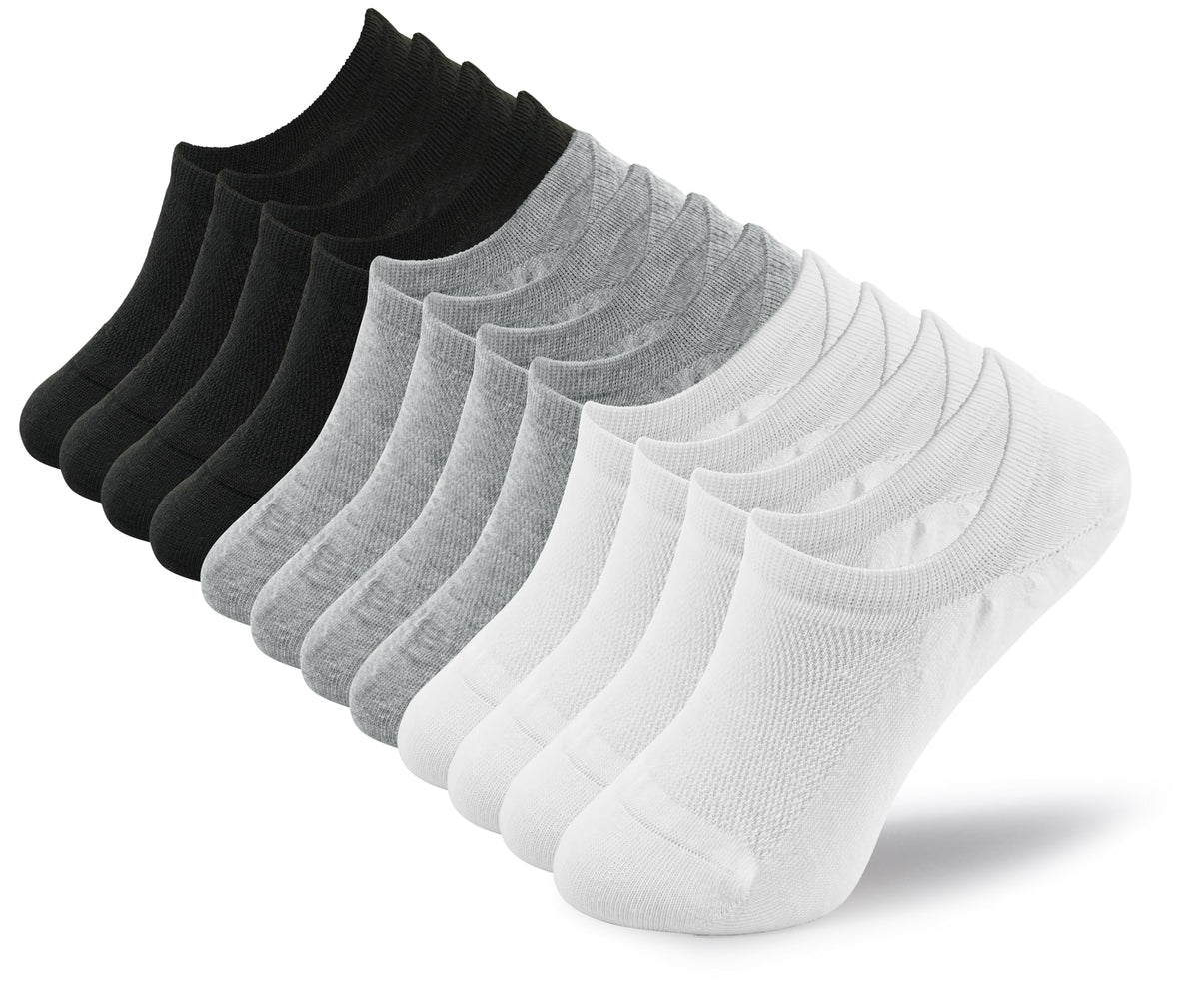 BenSorts Pack of 6 Low Cut Ankle Style Socks for Women Liner Non Slip Invisible Hidden Socks White Black Gray 6 Pairs Size 5 6 7 8 🍁 All In One Marketplace Canada