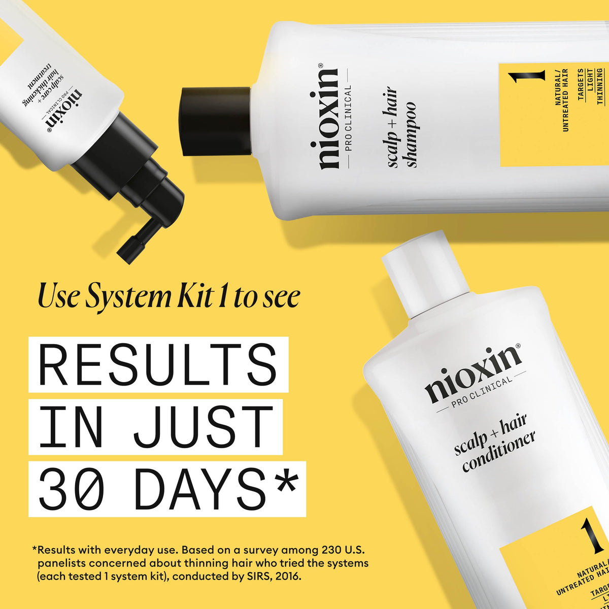Nioxin System 1 Scalp + Hair Thickening Shampoo | For Natural Hair with Light Thinning | Strengthen Against Breakage with Niacinamide & Biotin | 33.8 Fl Oz 🍁 All In One Marketplace Canada