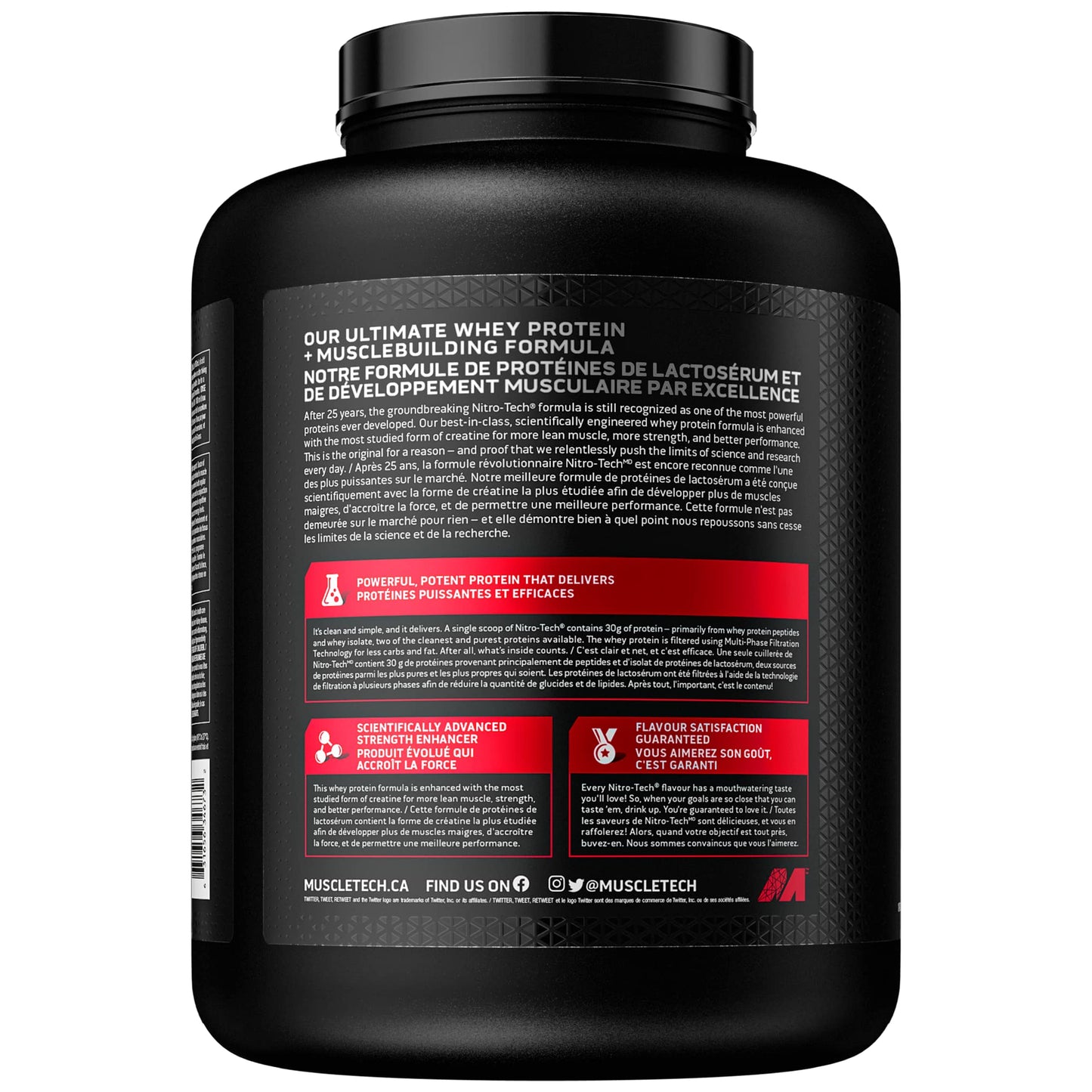 Muscletech Whey Protein Powder - Nitro-Tech Ultimate Muscle Building Formula with Whey Protein Isolate & Peptides - 30g of Protein, 3g of Creatine & 6.8g of BCAA - Vanilla Cream, 5 Pound (Pack of 1) 🍁 All In One Marketplace Canada