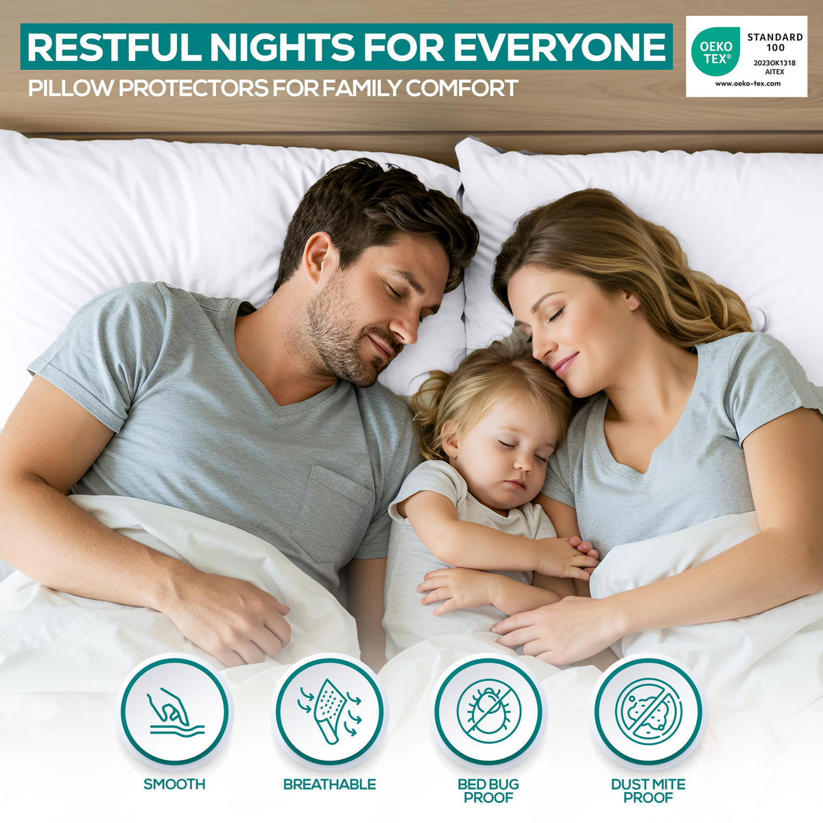 Utopia Bedding Set of 4 Waterproof Pillow Protectors with Zipper Standard Size (White), Ultra Soft Pillow Covers, Bed Bug and Dust Mite Proof Pillow Encasements, Moisture Wicking Pillow Cases 🍁 All In One Marketplace Canada