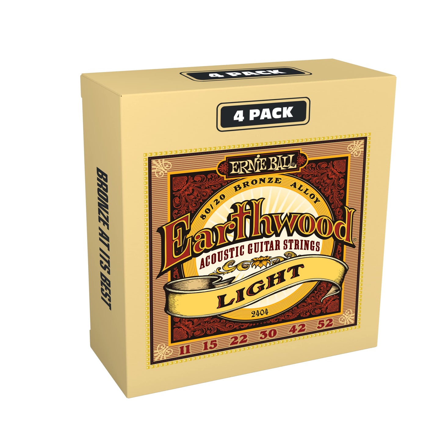 Ernie Ball Earthwood 80/20 Bronze Light Acoustic Guitar Strings 4 pack - 11-52 Gauge (P02404) 🍁 All In One Marketplace Canada