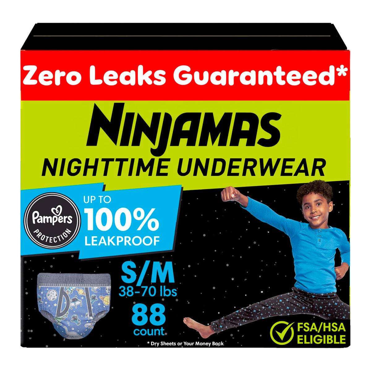 Pampers Ninjamas Nighttime Bedwetting Underwear Boys Size S/M (38-65 lbs) 88 Count (Packaging & Prints May Vary) 🍁 All In One Marketplace Canada