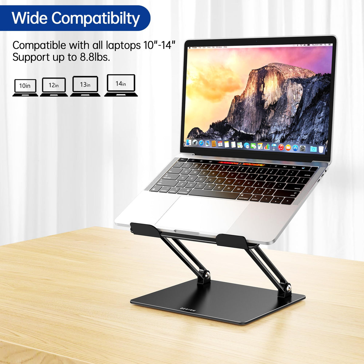 Besign LS10 Laptop Stand for Desk, Ergonomic Adjustable Notebook Tablet Stand, Riser Holder Computer Stand Compatible with Air, Pro, Dell, HP, Lenovo More 10-14" Laptops, Lapdesks (Black) 🍁 All In One Marketplace Canada
