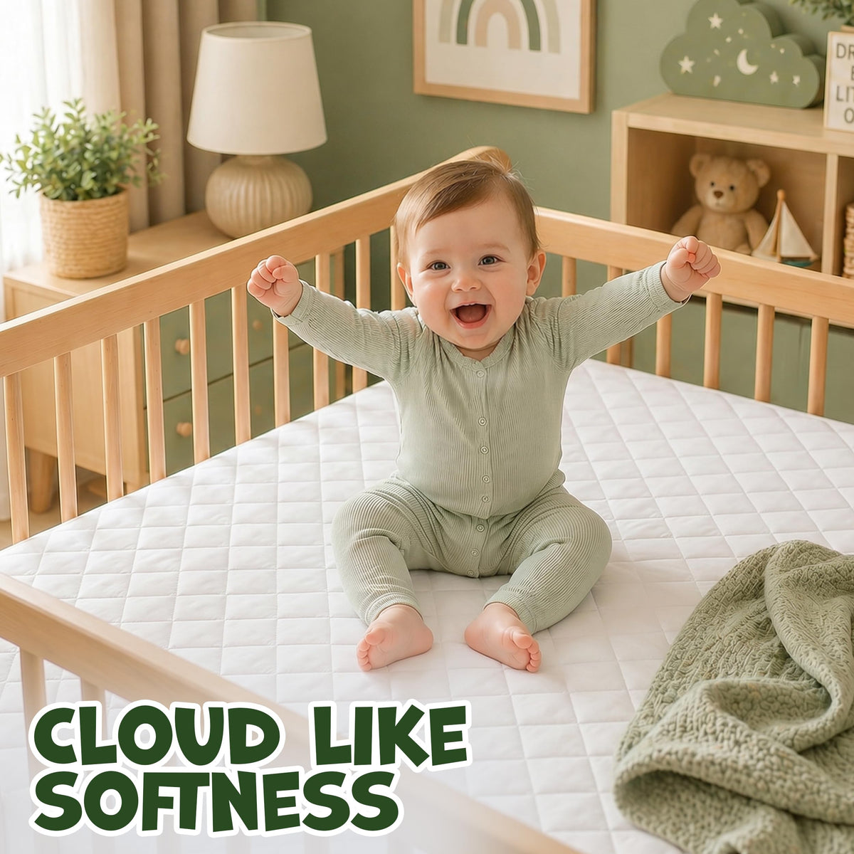Utopia Bedding Waterproof Crib Fitted Mattress Protector (Pack of 2) - Toddler and Baby Crib Mattress Pad Cover - Soft and Breathable with 7 Inches Deep Skirt (White, 28" x 52") 🍁 All In One Marketplace Canada