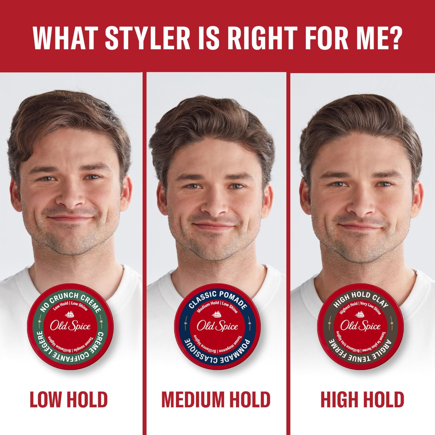 Old Spice Hair Styling Pomade for Men, Medium Hold No Shine, 126 g Total (2 Count of 63 g Each) 🍁 All In One Marketplace Canada