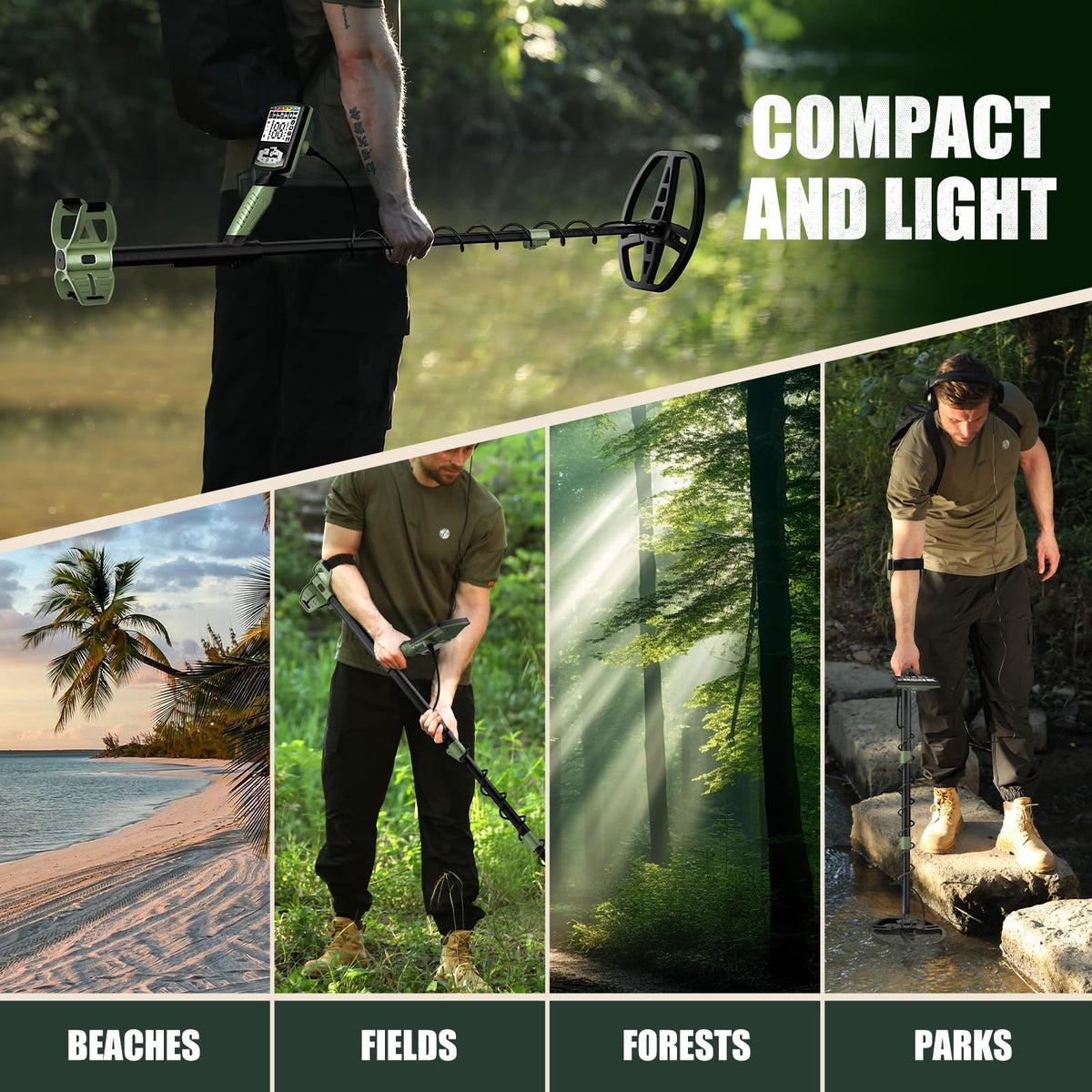 Gbnryg Professional Metal Detector for Adults,12" IP68 Waterproof Search Coil with LCD Backlight,5 Modes Gold Detector,Advanced DSP Chip&High Accuracy System for Beach/Gold Hunting 🍁 All In One Marketplace Canada