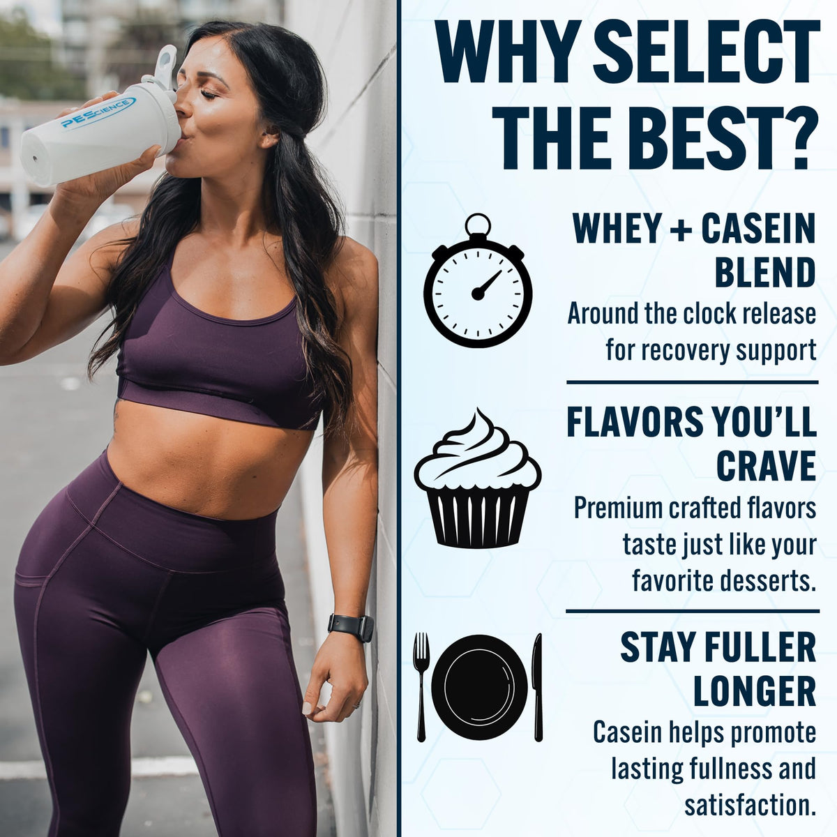 PEScience Select Protein Powder, Whey and Casein Blend, Lean Protein Powder for Women and Men, Low Calorie, Low Carb, Keto Friendly, Gluten Free - Gourmet Vanilla, 27 Servings 🍁 All In One Marketplace Canada