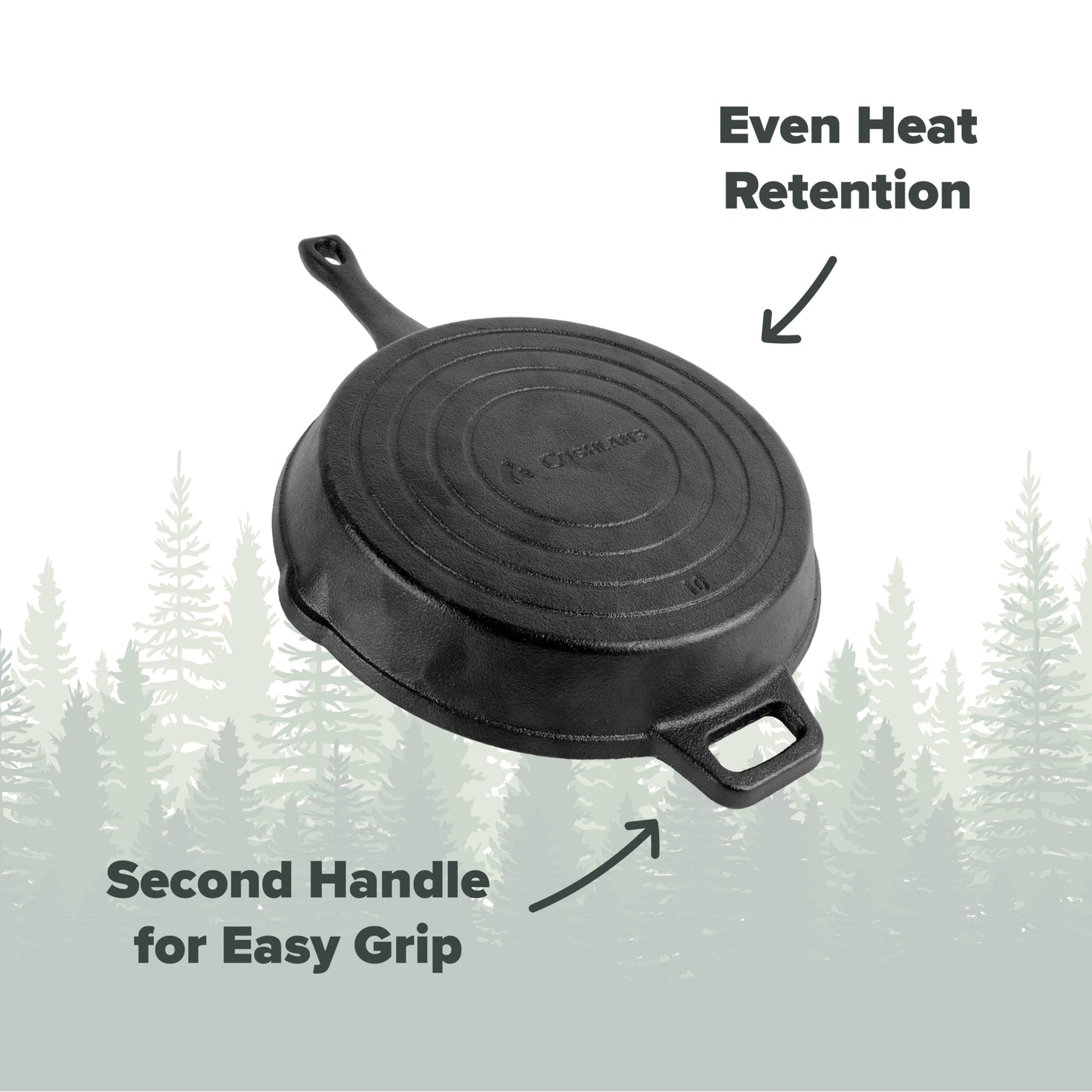 Coghlan's Cast Iron Skillet – 10.1-Inch Pre-Seasoned Frying Pan with Dual Pour Spouts & Helper Handle for Campfire Cooking, Stove, Grill, or Oven – Durable Outdoor Cookware 🍁 All In One Marketplace Canada