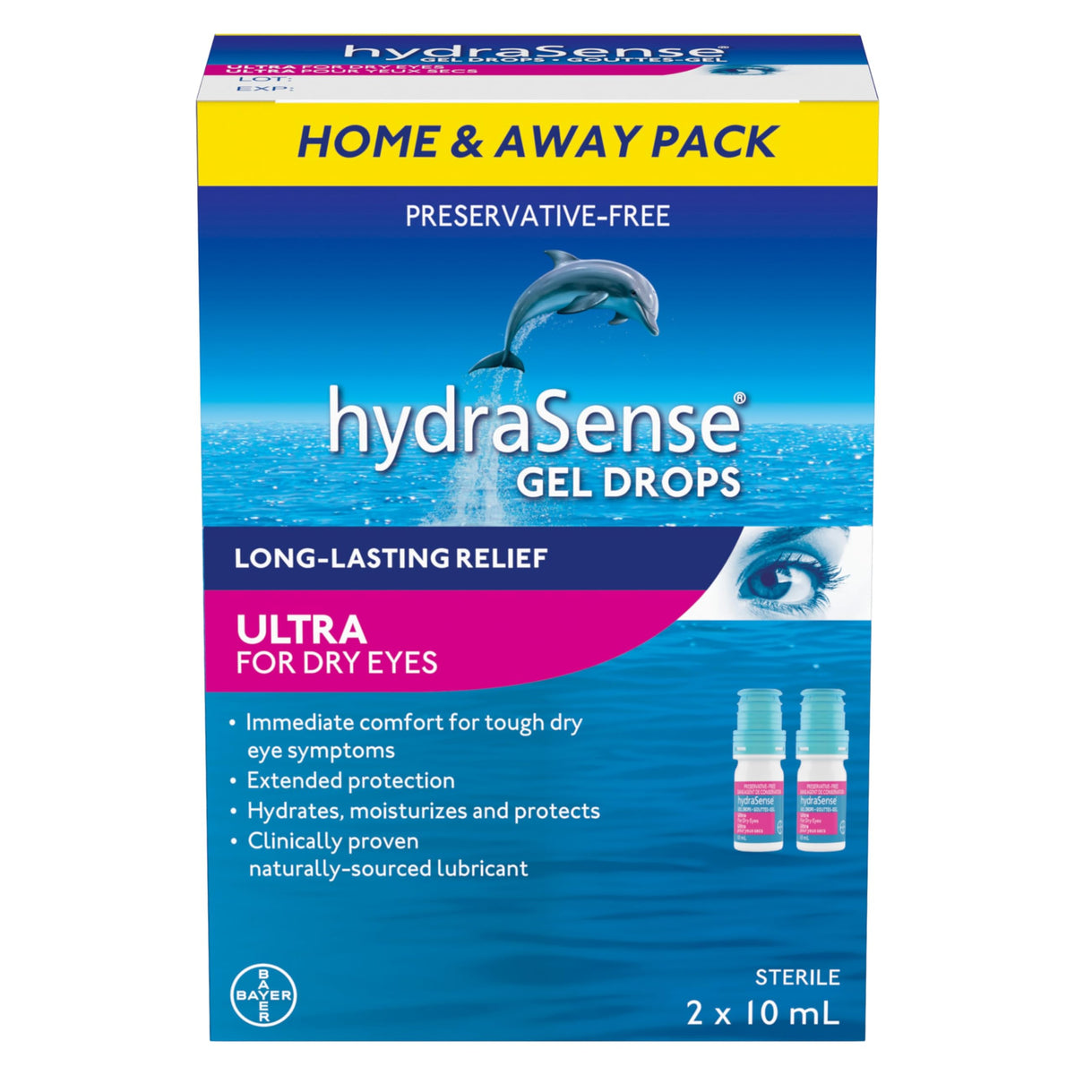 hydraSense ULTRA Eye Gel Drops, For Dry Eyes, Fast and Long-Lasting Relief, Preservative Free, Naturally Sourced Lubricant, 20 mL 🍁 All In One Marketplace Canada