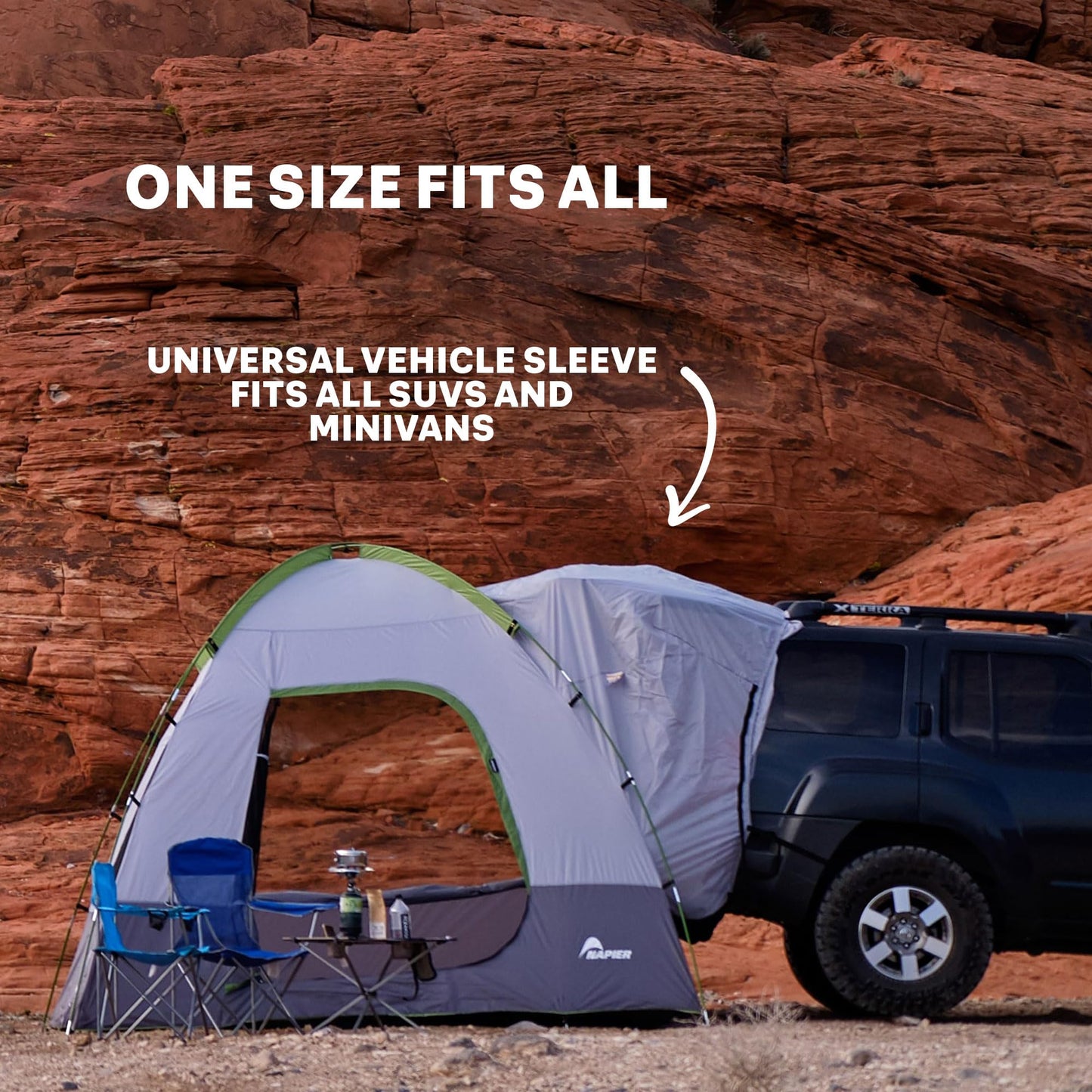 Napier Backroadz SUV Tent | 10' x 10' Vehicle Camping Tent | Fits All CUVs, SUVs, and Minivans | Sleeps 5 | Spacious, Durable, Easy Set-up | Gray/Green | Model 19100 🍁 All In One Marketplace Canada