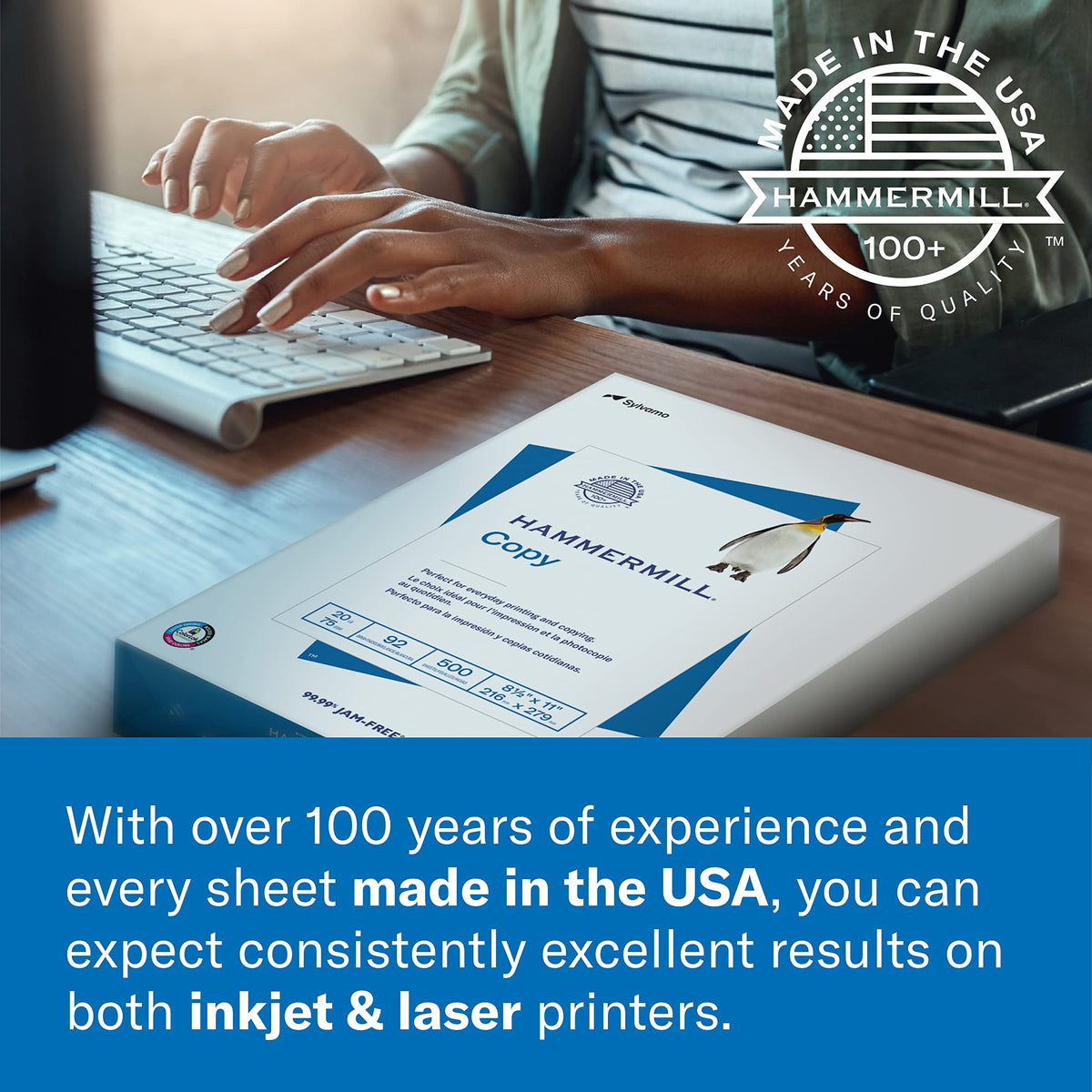 Hammermill A4 Paper, 20 lb Copy Paper (210mm x 297mm) - 1 Ream (500 Sheets) - 92 Bright, Made in the USA 🍁 All In One Marketplace Canada