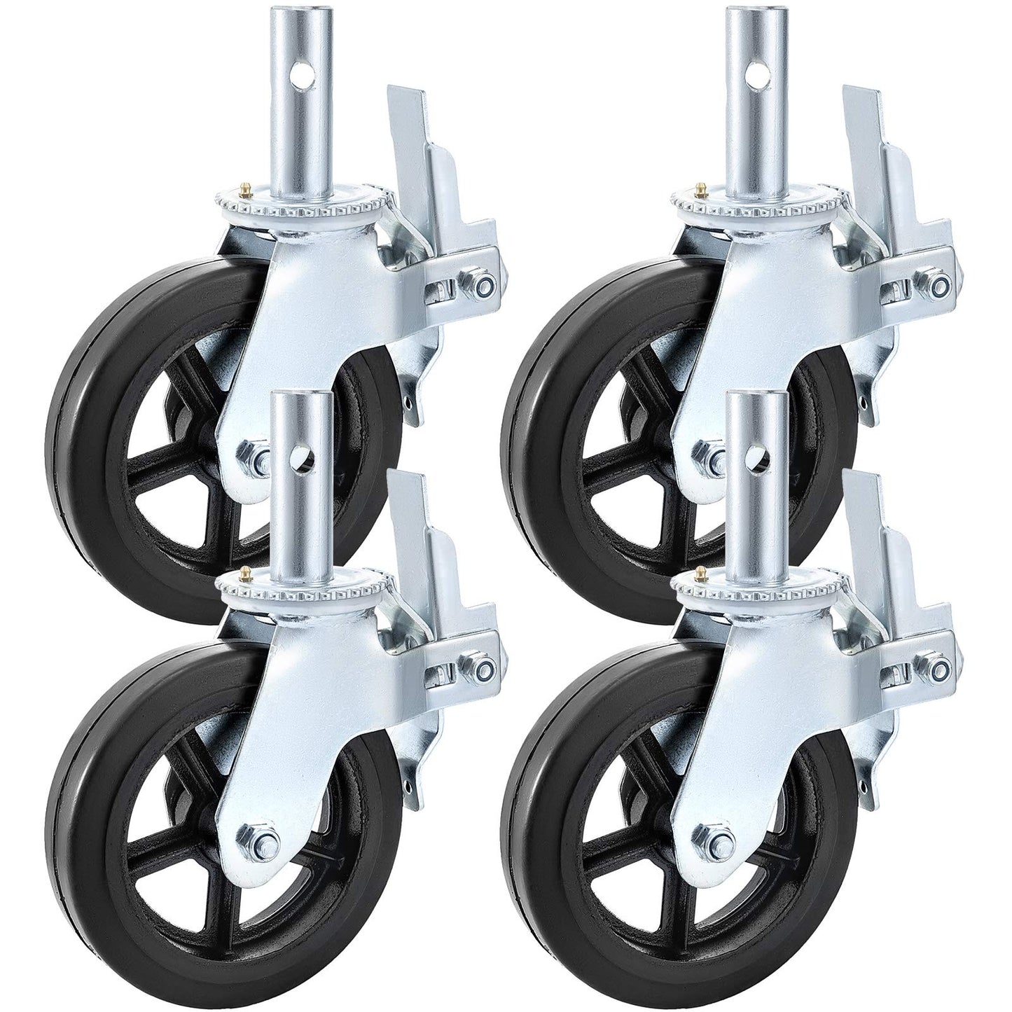VEVOR 4 Pack 8 Inch Iron Core Polyurethane Swivel Caster with Dual Locking Brake Adjustable Legs 1100LBS Capacity per Wheel 🍁 All In One Marketplace Canada