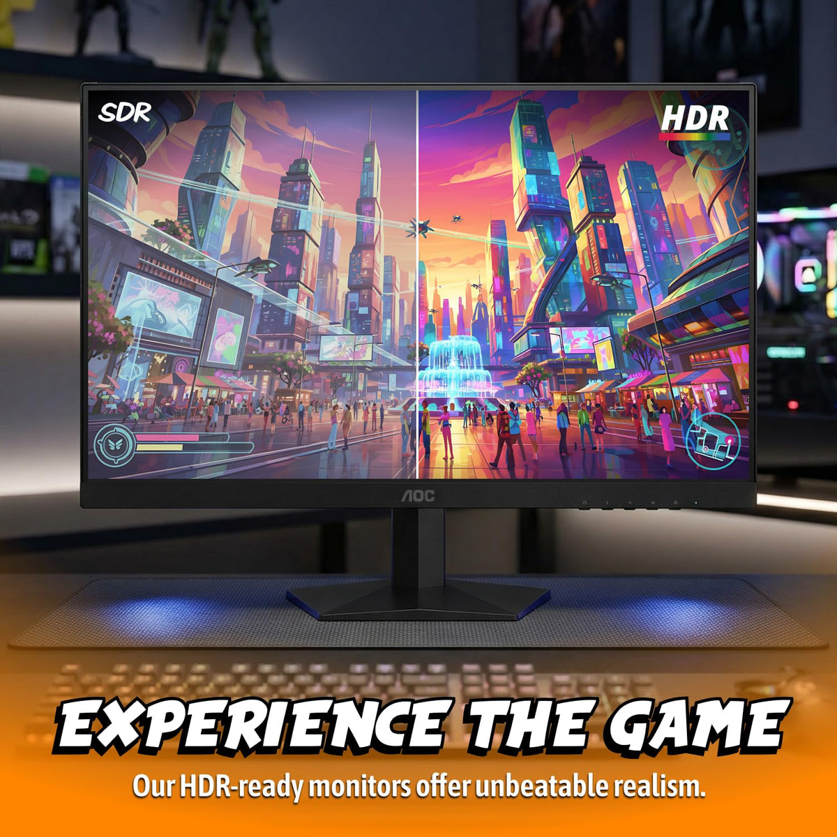 AOC 27 Inch QHD Gaming Monitor 240Hz 0.3ms IPS, 2560x1440, G-Sync Compatible, HDR Ready, DisplayPort 1.4 HDMI 2.0, VESA Mount, 3-Year Zero-Bright-Dot, Q27G41ZE 🍁 All In One Marketplace Canada