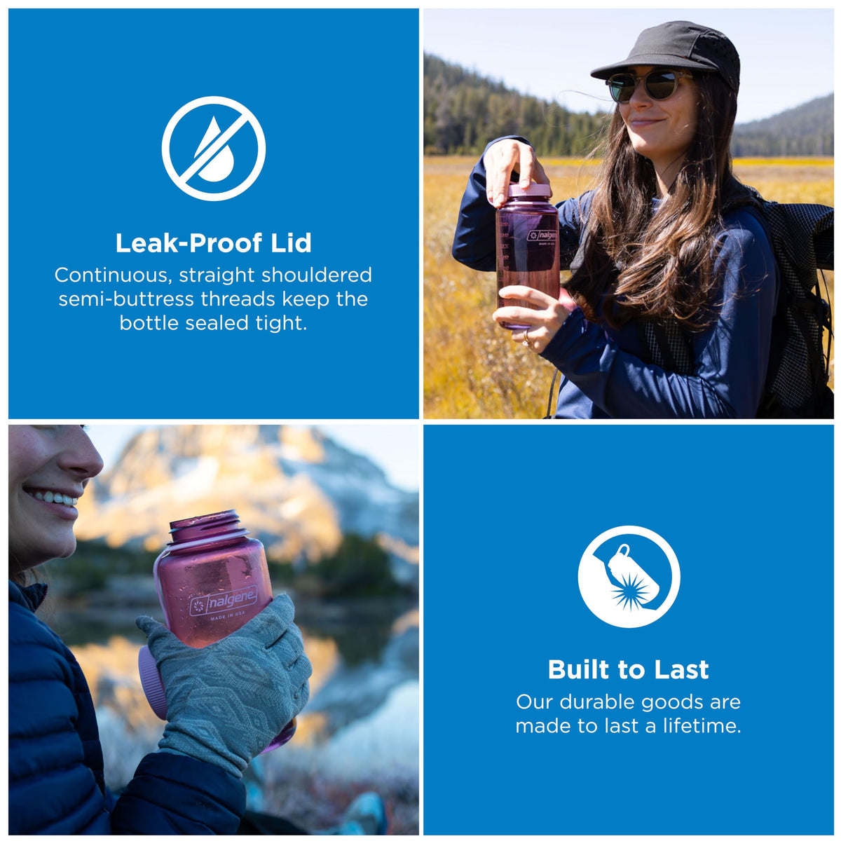 Nalgene 32 oz Wide Mouth Water Bottle BPA-Free, Durable & Leak Proof, Lightweight Bottle for Hiking & Gym, Work & Travel, Cherry Blossom 🍁 All In One Marketplace Canada