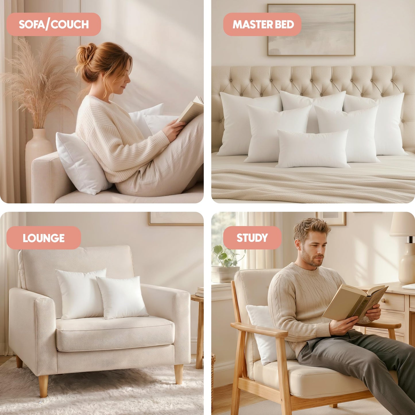 Utopia Bedding Throw Pillows Insert (Pack of 2, White) - 18 x 18 Inches Bed and Couch Pillows - Indoor Decorative Pillow 🍁 All In One Marketplace Canada