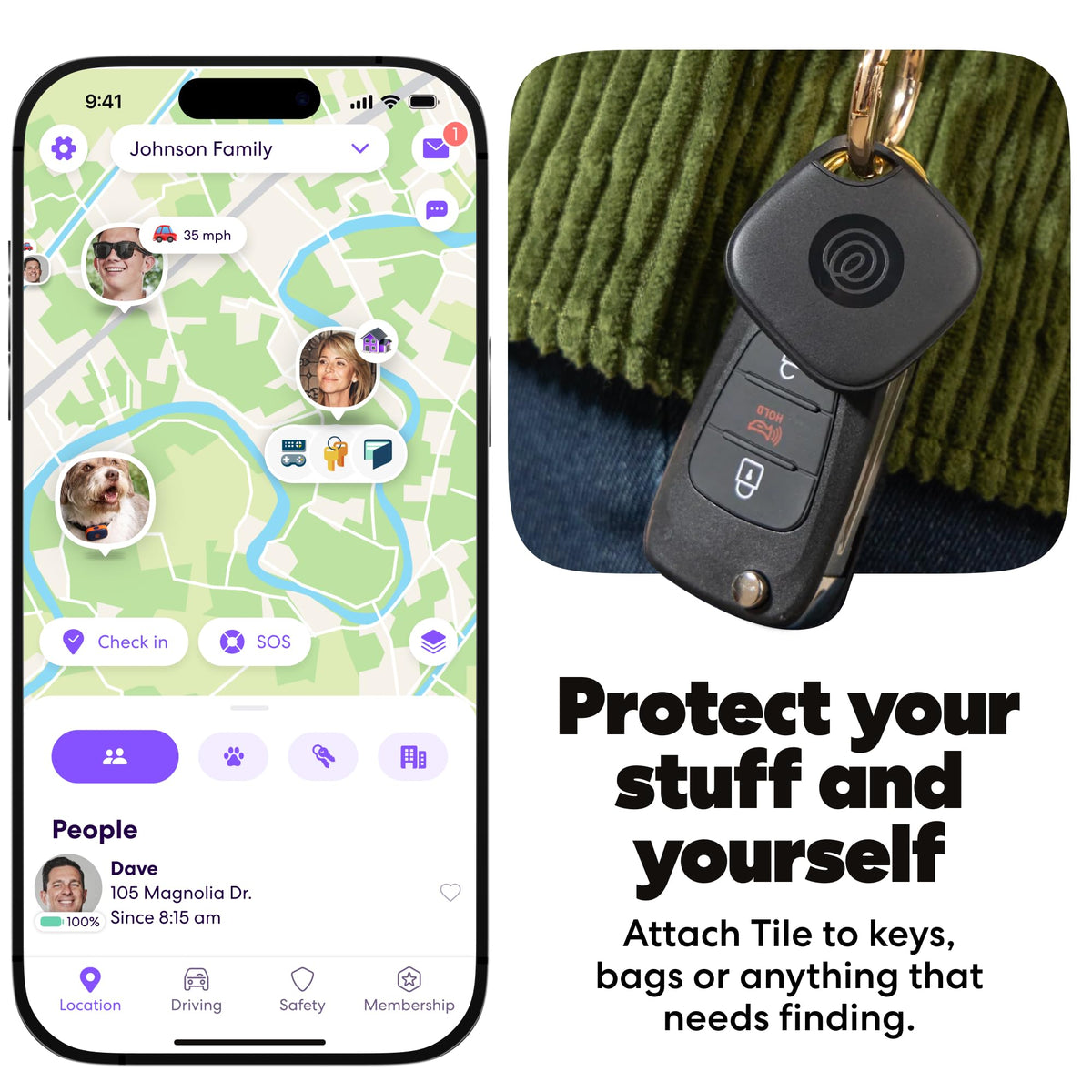 Life360 Tile - Bluetooth Tracker, Keys Finder and Item Locator for Keys, Bags and More. Phone Finder. Both iOS and Android Compatible. 1-Pack (Black) 🍁 All In One Marketplace Canada