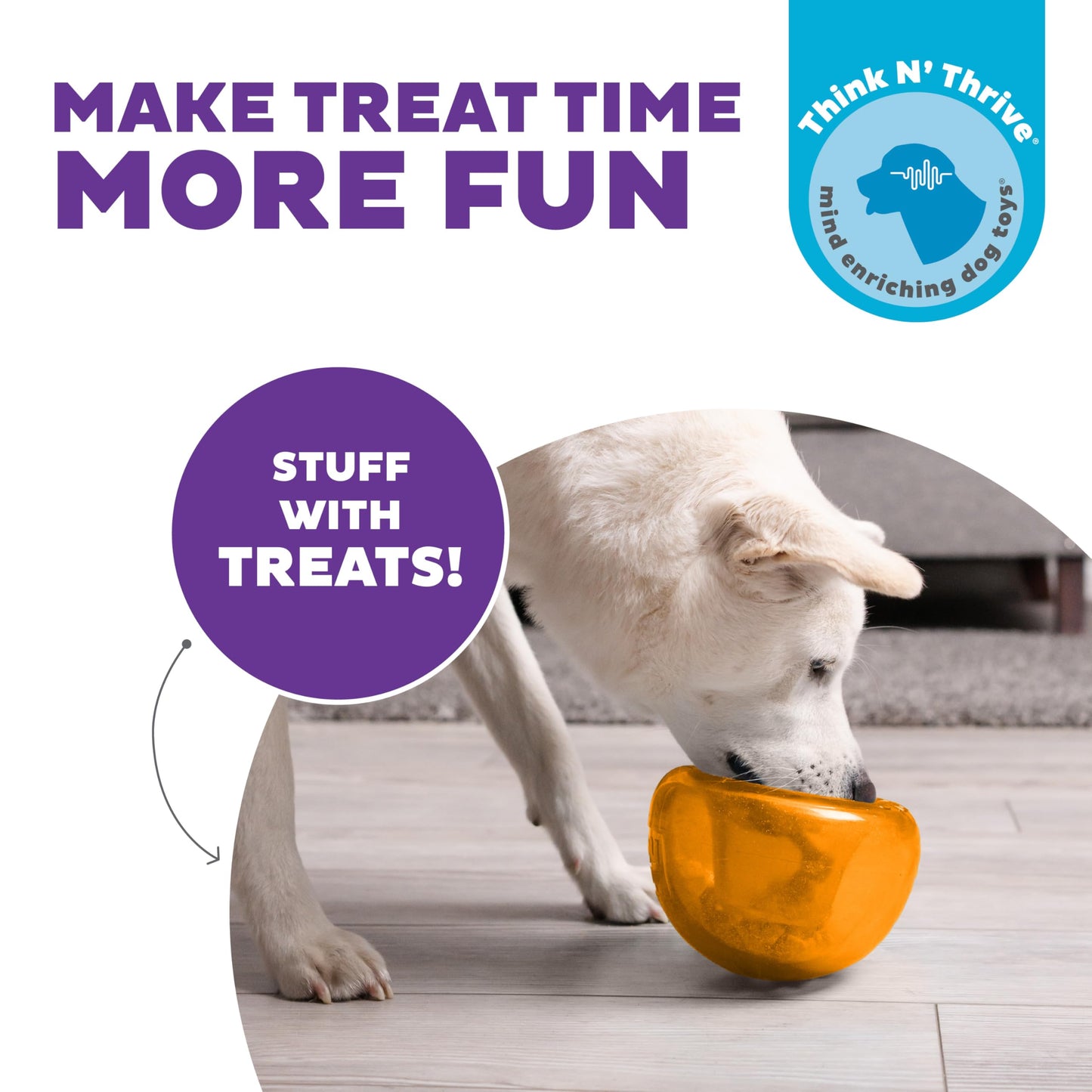 Outward Hound Snoop Dog Toy – Treat‑Dispenser Puzzle Ball, Interactive Slow Feeder, Medium to Large Dogs, Bouncy & Mint-Infused, Orange, 5" 🍁 All In One Marketplace Canada