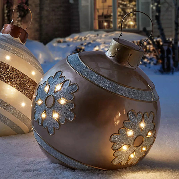 Giant Inflatable 60cm Christmas Ball Ornaments, Outdoor Waterproof PVC Ornament Ball, Holiday Decor, Pack Options