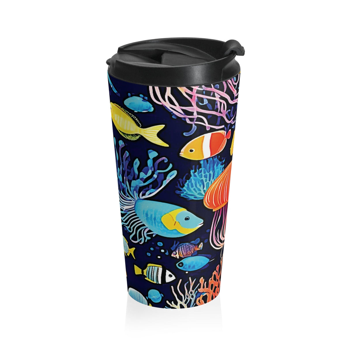 Ocean Jellyfish Travel Mug — Colorful Underwater Stainless Steel Tumbler