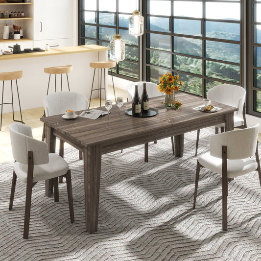 Extendable Dining Table, 63 to 106.3 Inch Large Rectangular Kitchen Table, Dark Oak (United States Delivery Only)