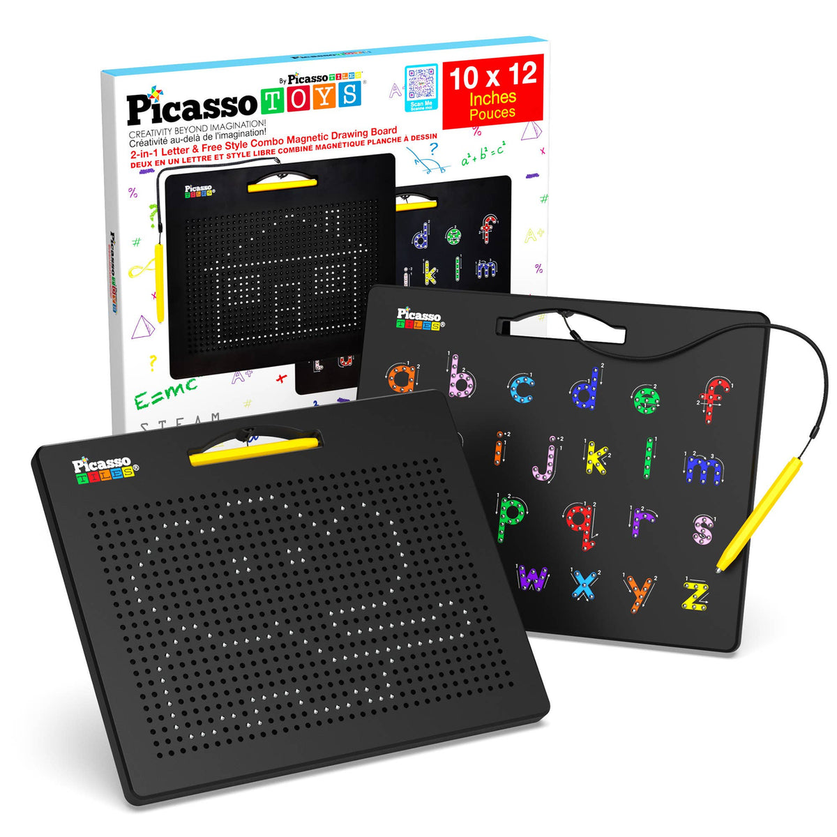 PicassoTiles - PicassoTiles Double-Sided Magnetic Drawing Tablet Pad - Ages 3+