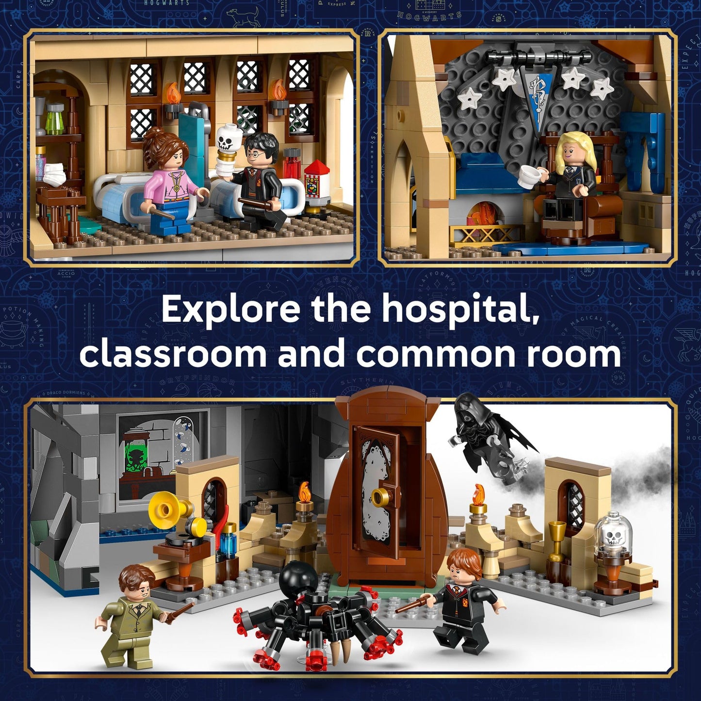 LEGO Harry Potter Hogwarts Castle: Hospital Wing Building Toy for Girls & Boys - Pretend Play Set for Kids, Ages 9+ - W/7 Minifigures & Wolf Patronus Toy Figure - Gift Idea for Birthdays - 76463 🍁 All In One Marketplace Canada