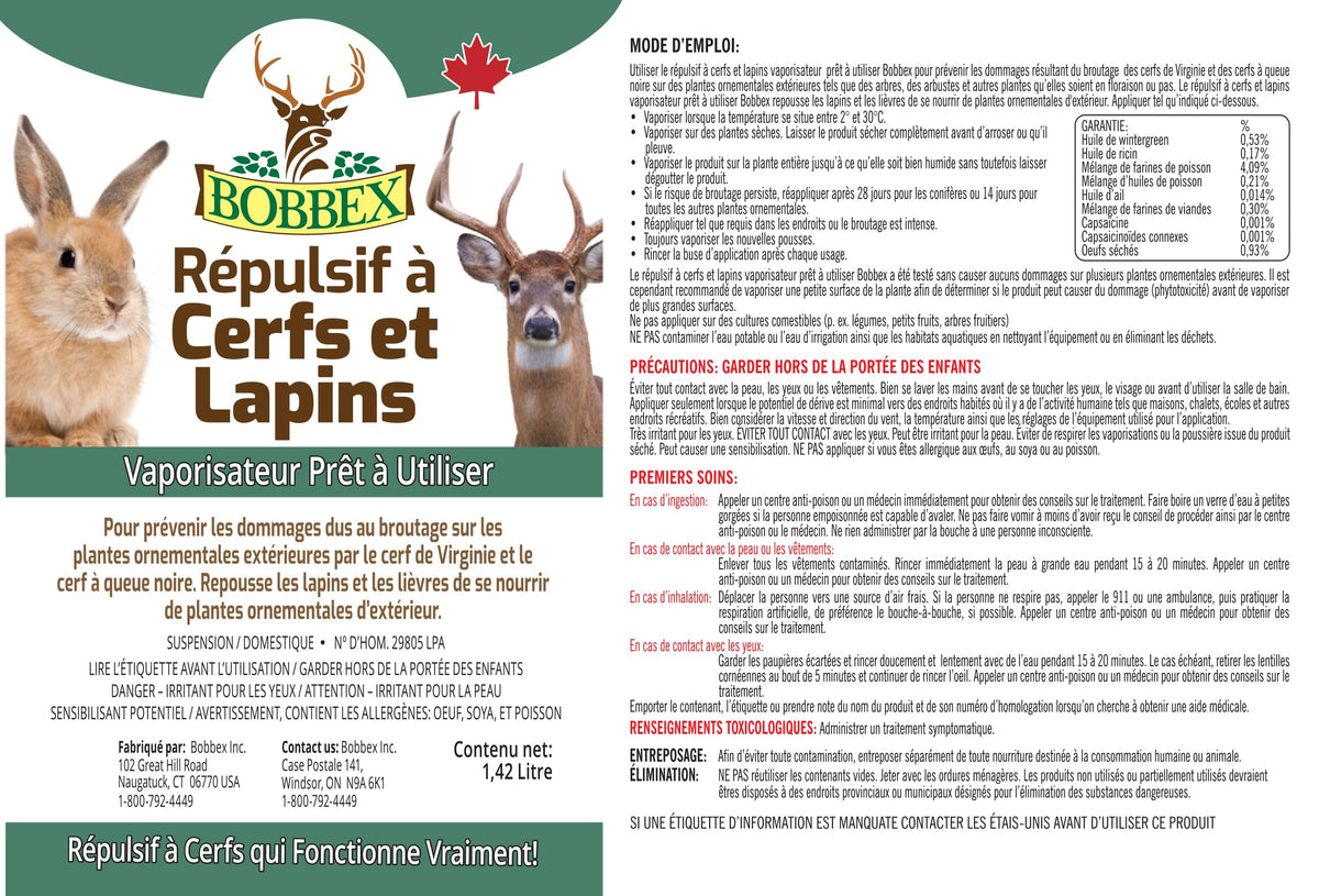Bobbex Deer & Rabbit Repellent Ready to Use 1.42 Liter 🍁 All In One Marketplace Canada