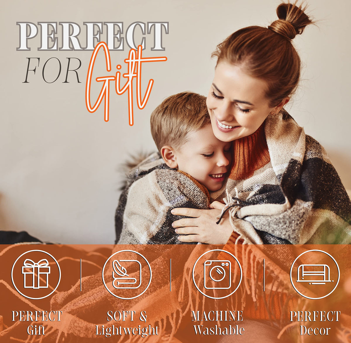 Elegant Comfort Lightweight Throw Blanket- Halloween Themed, Soft, Cozy and Plush- Throw Blankets, Perfect for Lounging this Spooky Season, 50 x 60 inches, Skull & Bones, Throw Blanket