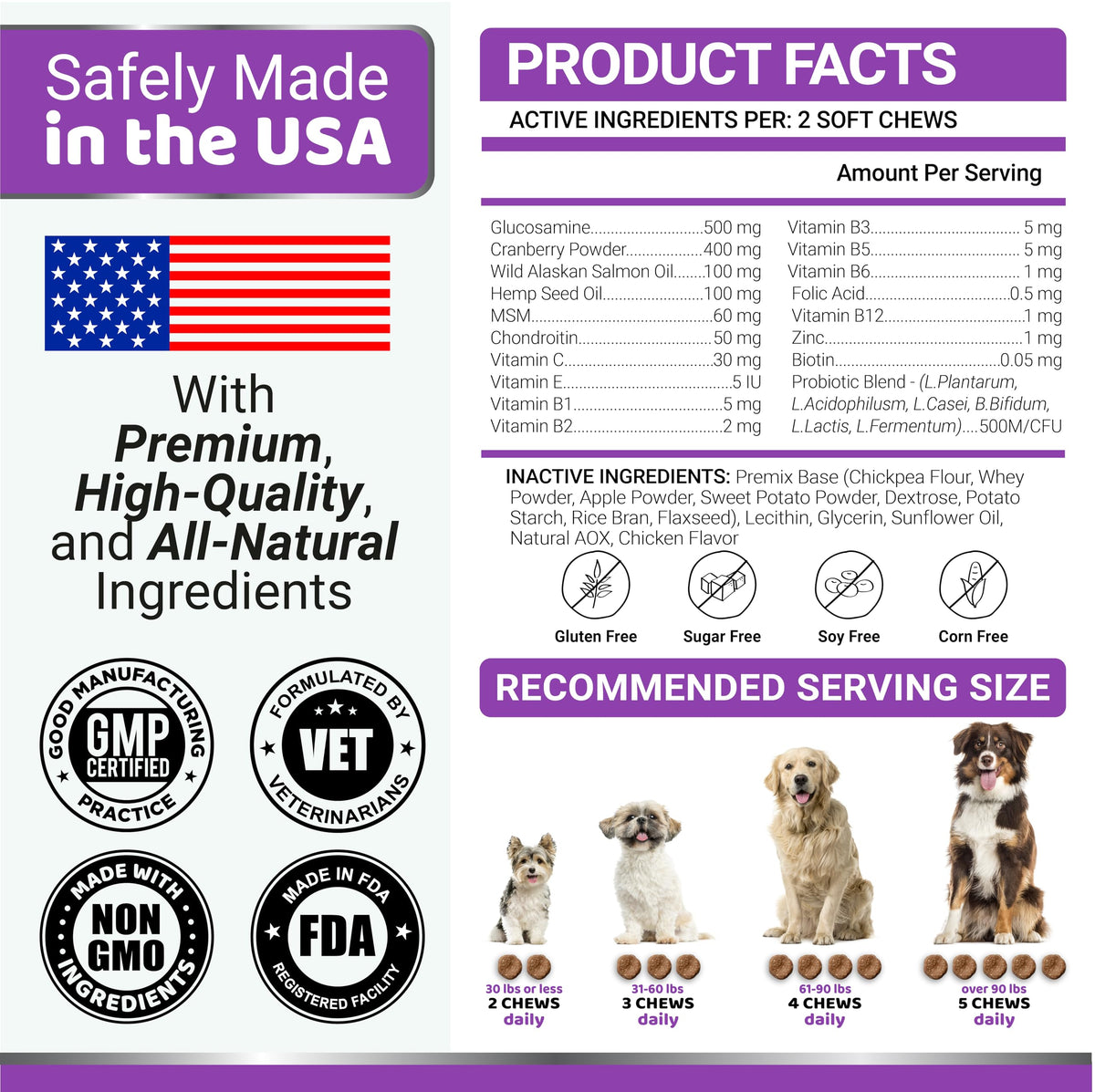 Dog Multivitamin Chewable with Glucosamine - 170 Chews - Dog Vitamins and Supplements 23 in 1 - Senior & Puppy Multivitamin for Dogs - Hip & Joint Support - Immune Health, Skin, Digestion 🍁 All In One Marketplace Canada