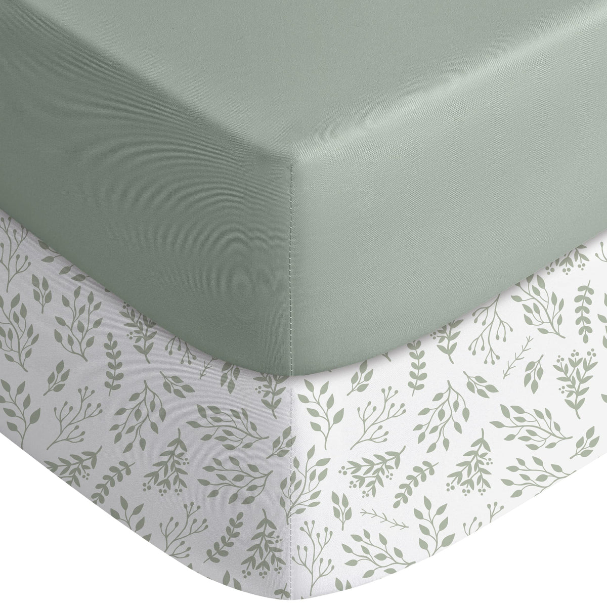 Yoofoss Baby Crib Sheets for Boys Girls, Fitted Crib Sheet 2 Pack for Standard Crib and Toddler Mattress, Super Soft Microfiber Baby Sheet 28x52x8in(Green+Leaf) 🍁 All In One Marketplace Canada