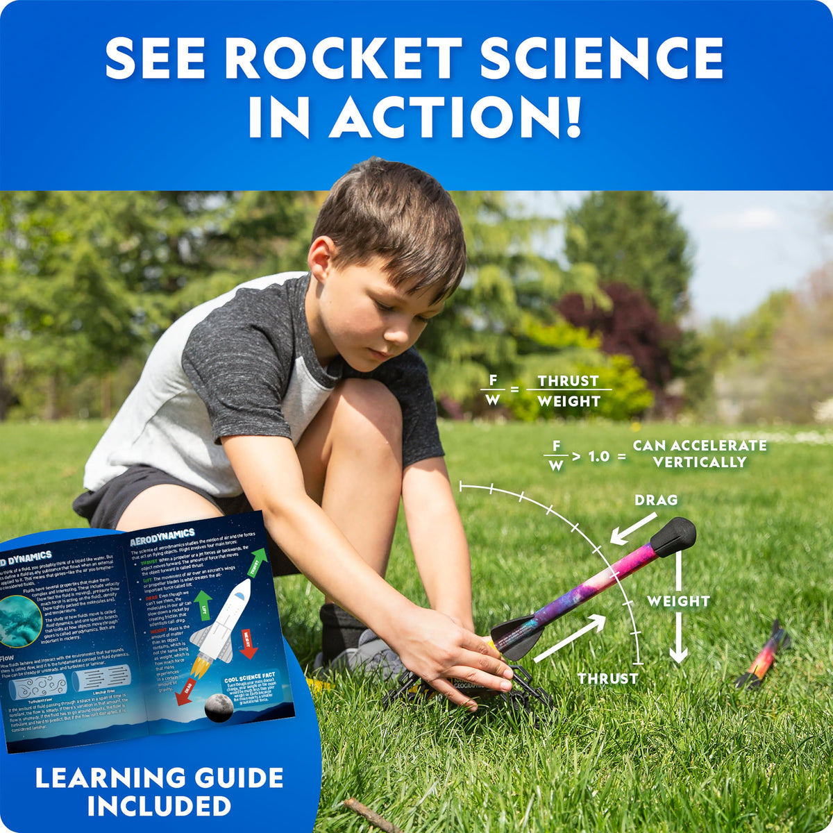National Geographic Air Rocket Toy – LED Rocket Launcher for Kids, Jump & Launch Air Powered Foam Rockets up to 30.5 Meters, Kids Outdoor Activities 🍁 All In One Marketplace Canada