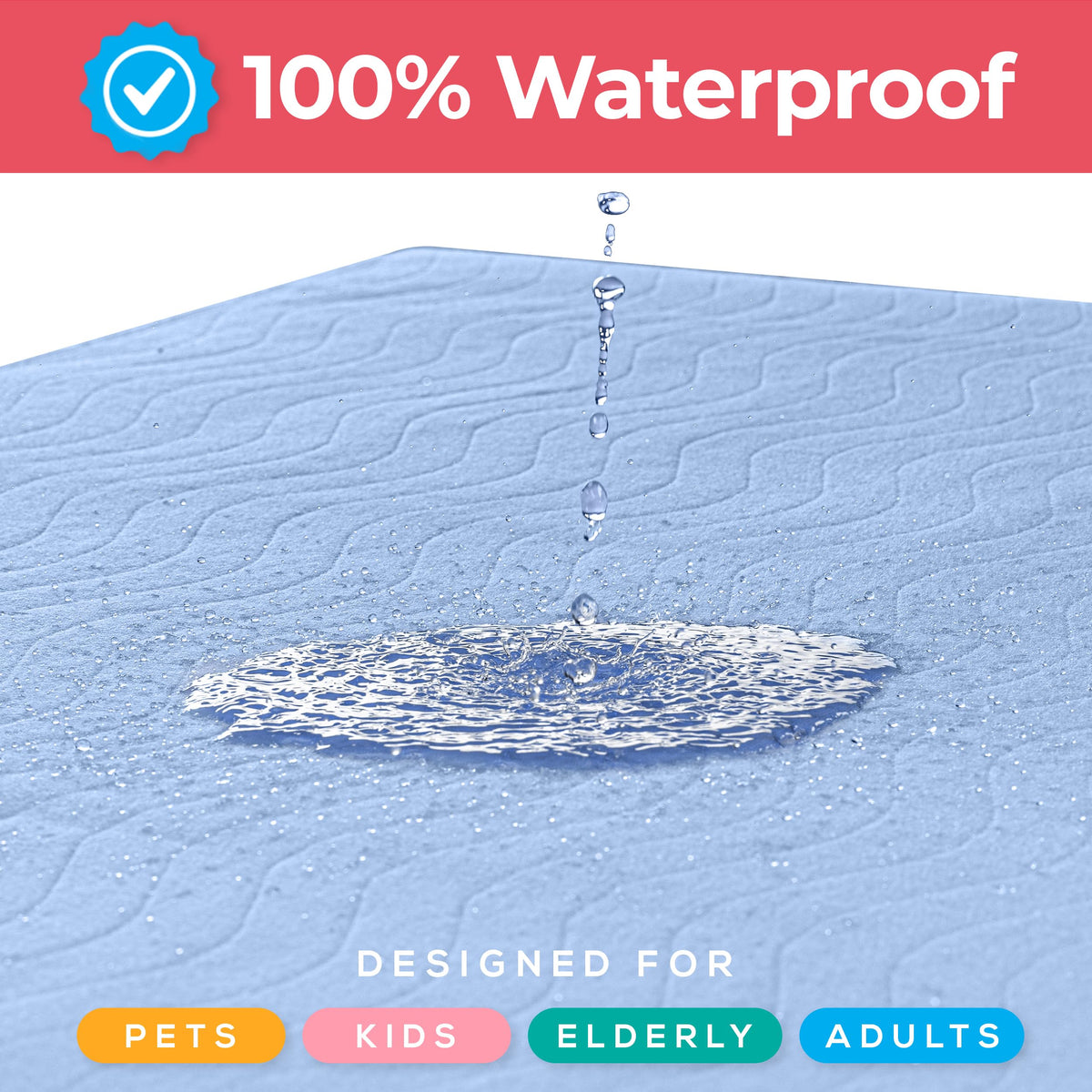Utopia Bedding (Pack of 4) Waterproof Incontinence Pads Quilted Washable & Absorbent Bed Pad for Adults and Kids 34 x 36 inches (Blue) 🍁 All In One Marketplace Canada