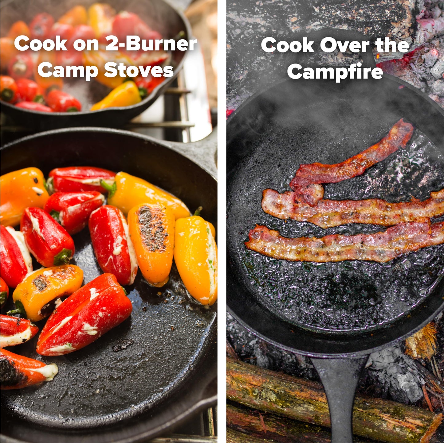 Coghlan's Cast Iron Skillet – 10.1-Inch Pre-Seasoned Frying Pan with Dual Pour Spouts & Helper Handle for Campfire Cooking, Stove, Grill, or Oven – Durable Outdoor Cookware 🍁 All In One Marketplace Canada