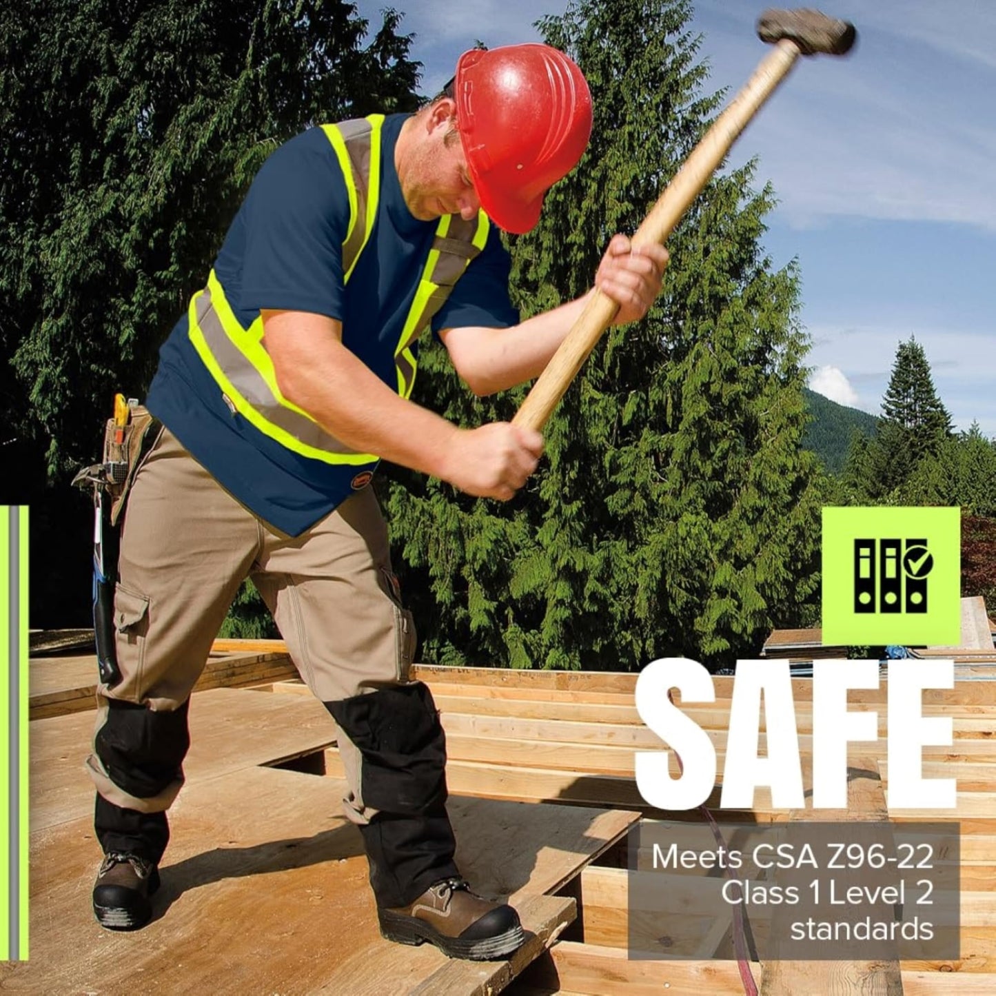 Pioneer High Vis Shirt for Men - Safety T-shirt - Class 1 🍁 All In One Marketplace Canada