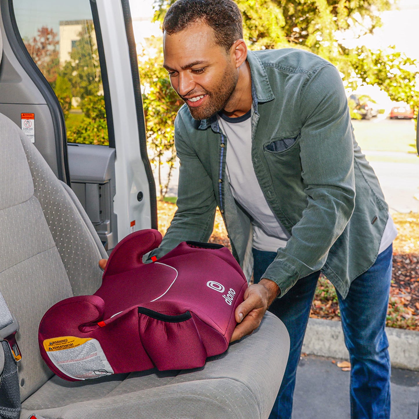 Diono Solana 2022, No Latch, Single Backless Booster Car Seat, Lightweight, Machine Washable Covers, Cup Holders, Pink 🍁 All In One Marketplace Canada