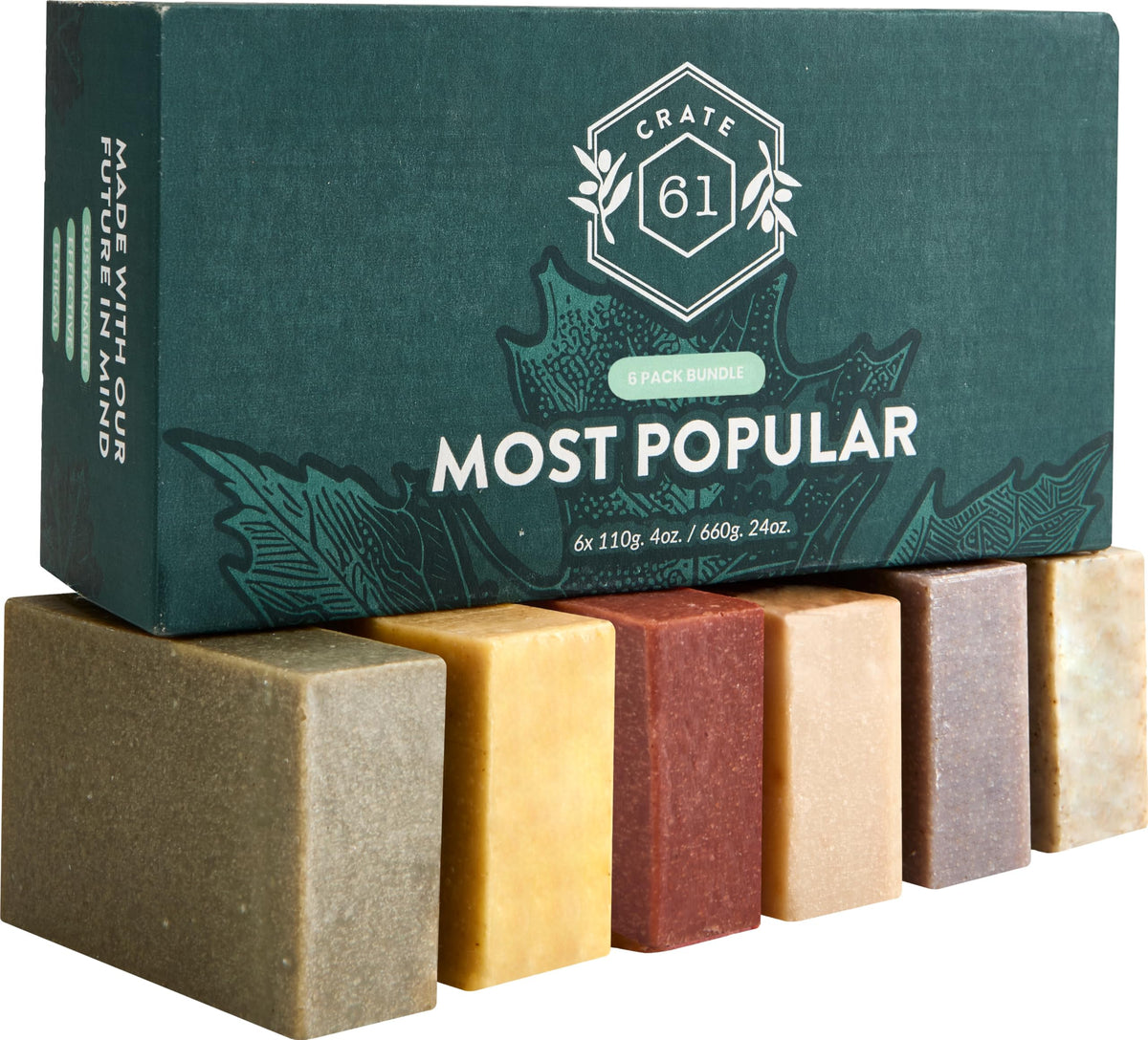 Crate 61, Vegan Natural Bar Soap, Handmade Soap With Premium Essential Oils, Cold Pressed Face And Body Bar Soap For Men And Women 6 Pack (Most Popular) 🍁 All In One Marketplace Canada