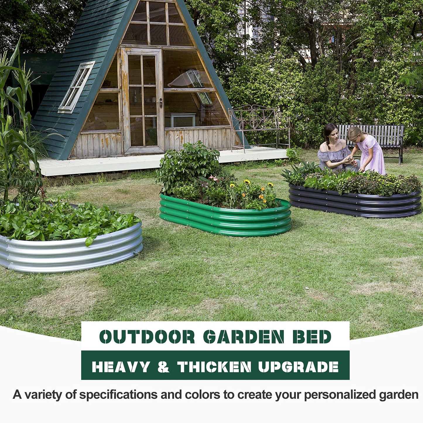 Land Guard Galvanized Raised Garden Bed Kit, Galvanized Planter Raised Garden Boxes Outdoor, Oval Large Metal Raised Garden Beds for Vegetables…… 🍁 All In One Marketplace Canada