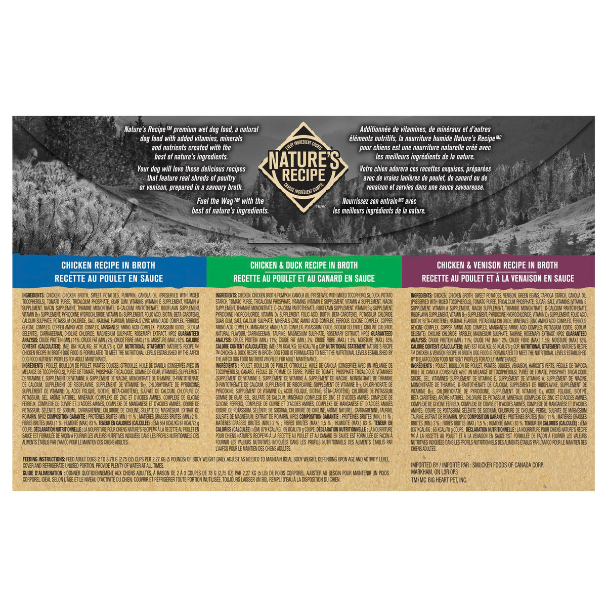 Nature’s Recipe Chicken, Chicken & Duck, Chicken & Venison Wet Dog Food Variety Pack 936 g 12 pk 🍁 All In One Marketplace Canada