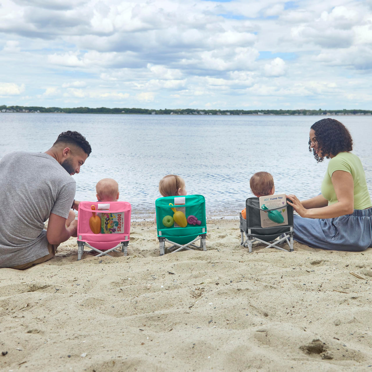 Bright Starts Pop 'N Sit Portable Booster, Indoor/Outdoor Use, Floor Seat with Feeding Tray, Grey, 6 Mos - 3 Yrs 🍁 All In One Marketplace Canada