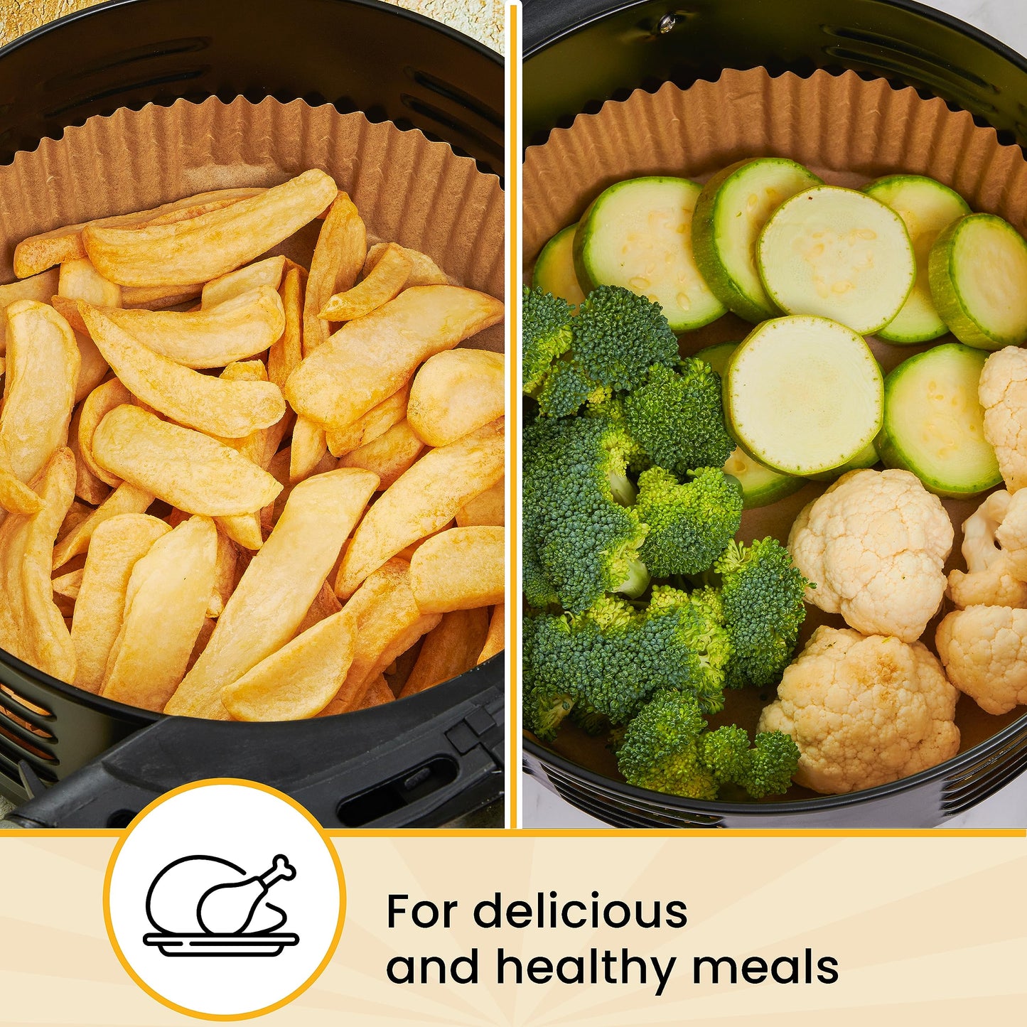 Air Fryer Liners for Ninja, 125 Pcs Round Disposable Airfryer Paper Liners – Non-Stick and Oil Proof for Easy Cleanup – 8 Inch for 5-8 qt Basket by Baker's Signature 🍁 All In One Marketplace Canada