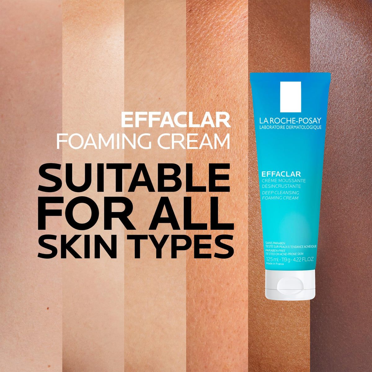 La Roche-Posay Effaclar Daily FOAMING CREAM CLEANSER for Face For Oily to Combination Skin with SALICYLIC ACID and GLYCERIN Sebum and pore minimizer. Paraben-Free, Oil-Free, Alcohol-Free, Non Comedogenic, 125ML 🍁 All In One Marketplace Canada
