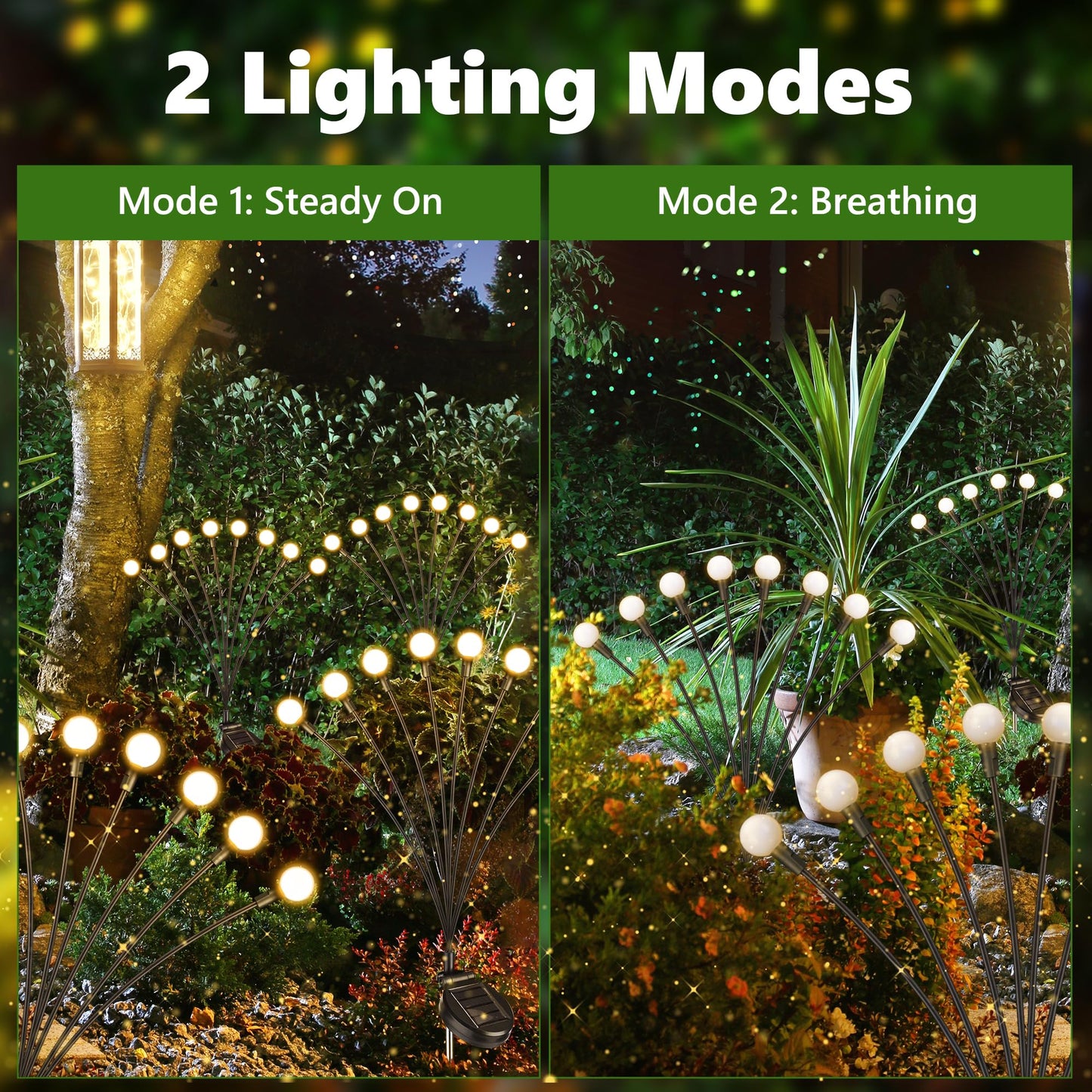 iBaycon 4 Pack Solar Firefly Lights Garden Pathway Outdoor Decor Warm White 🍁 All In One Marketplace Canada